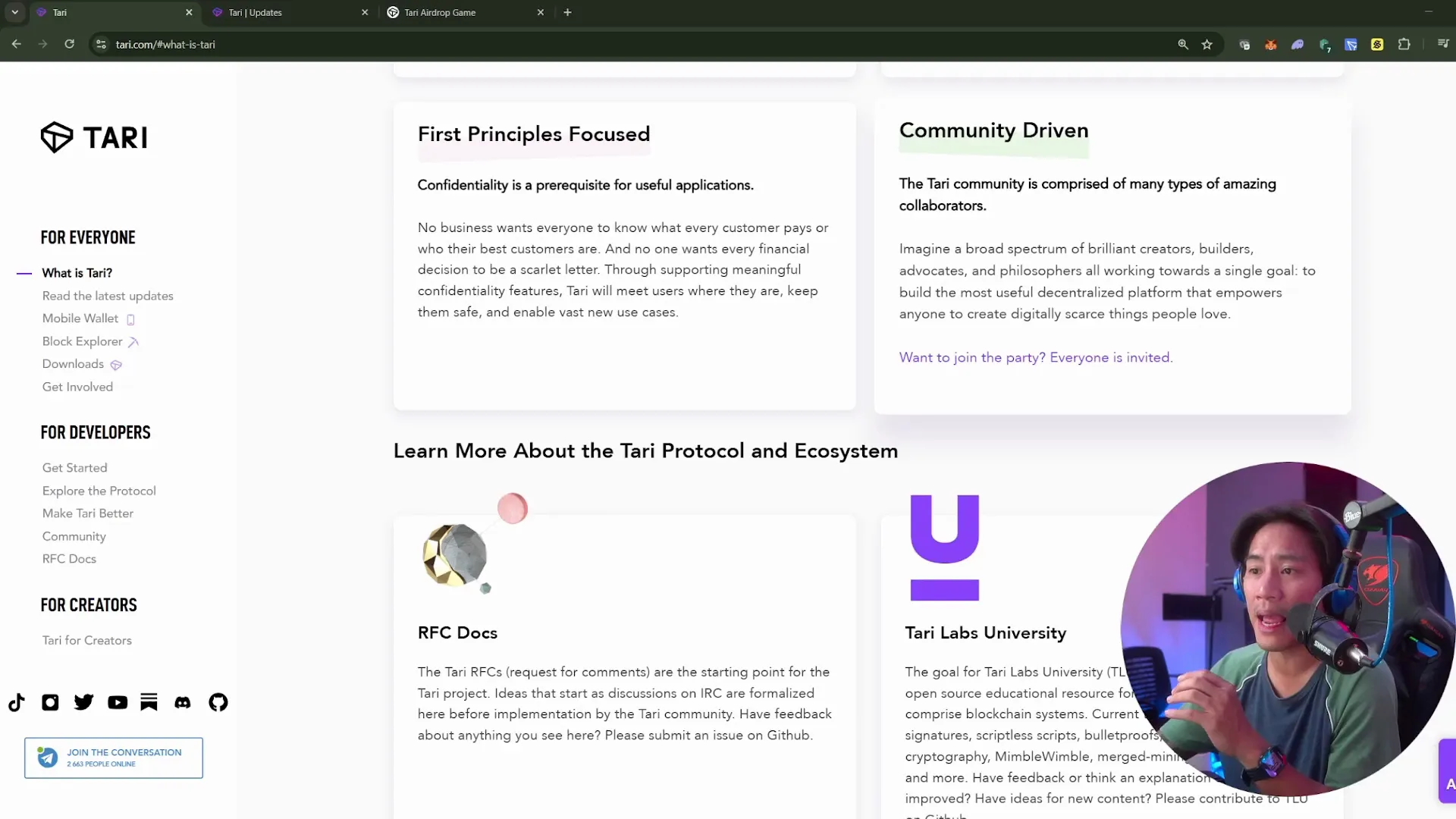 Tari Universe Companion App Interface