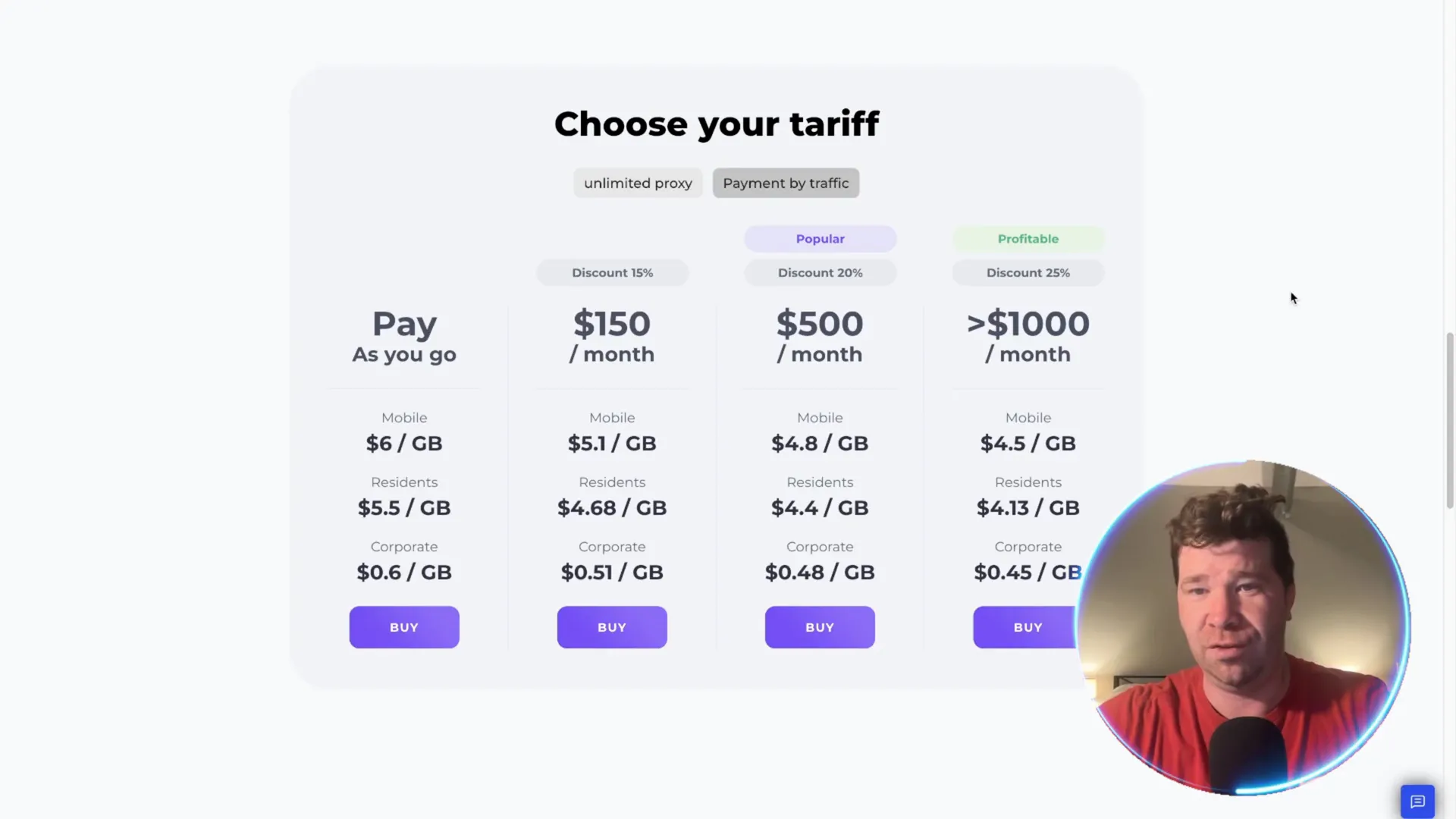Comparison of Proxy4U and ASOC pricing plans