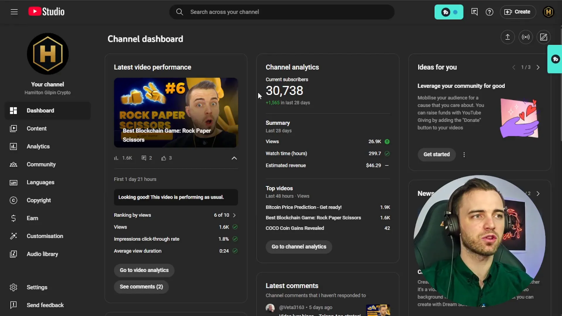 YouTube subscriber growth after using SMMGo