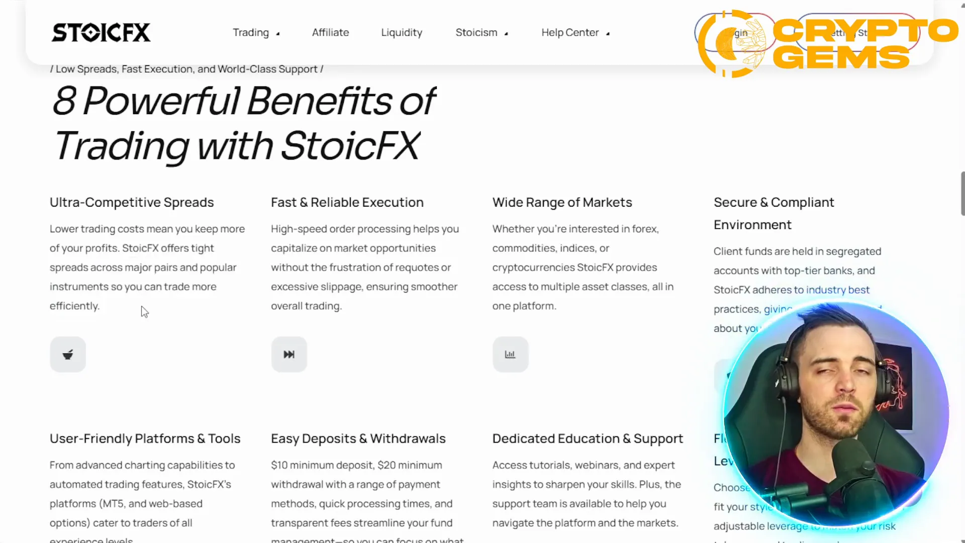 Stoic FX spreads and liquidity details on platform