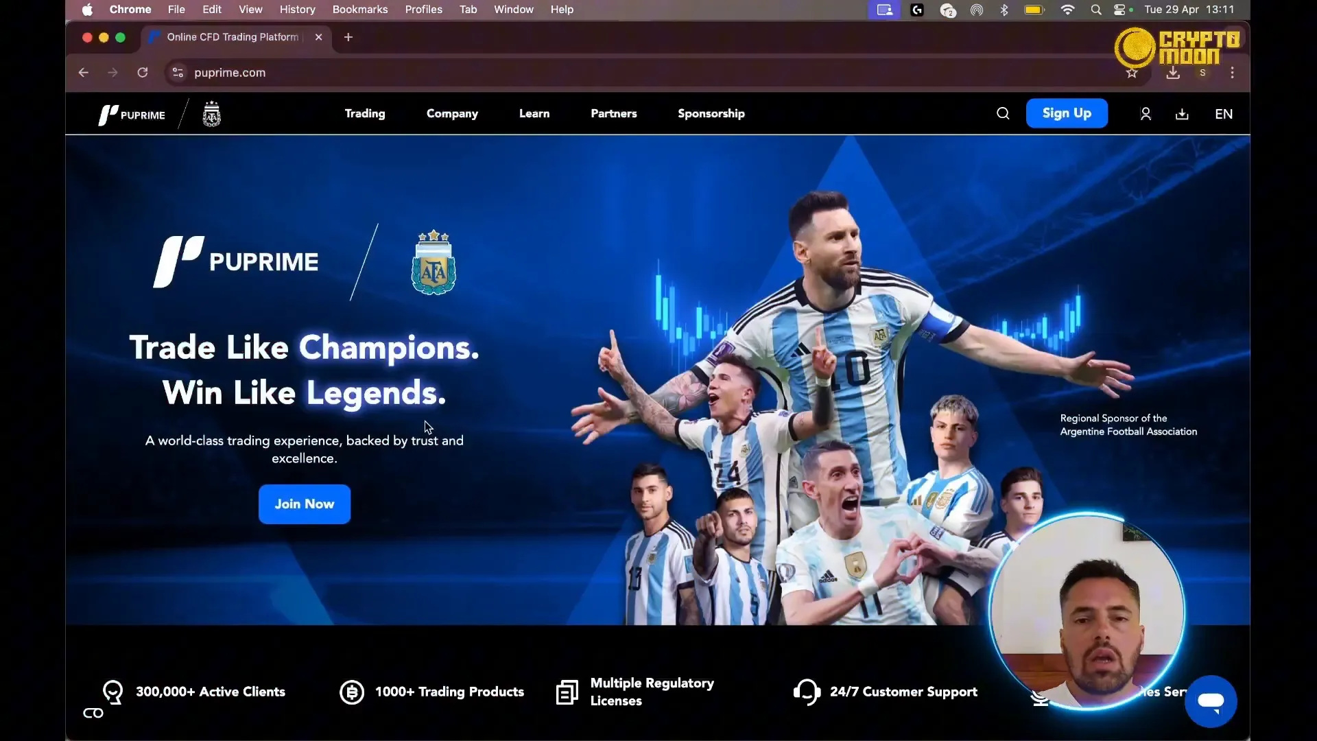 PU Prime homepage showcasing professional design and global reach