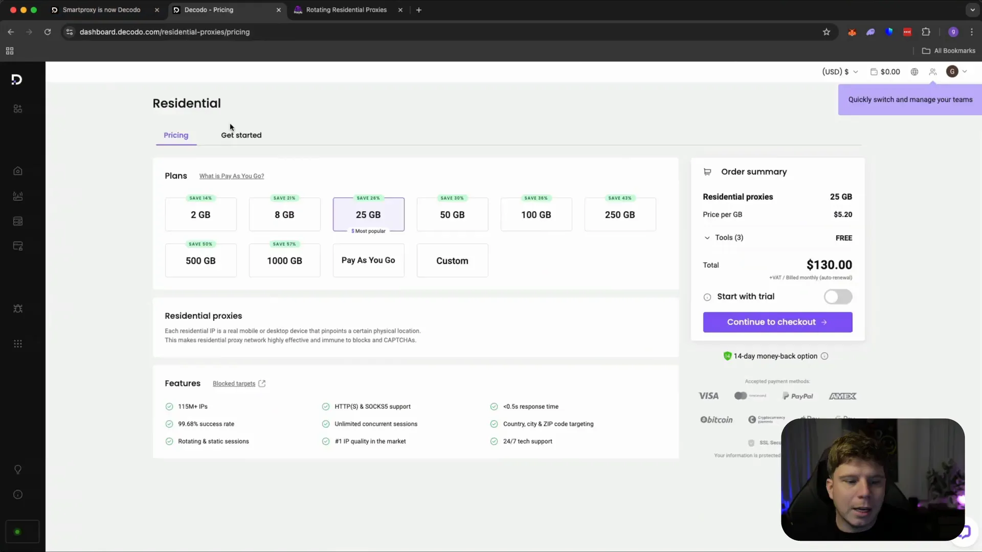 Decoder pricing page showing confusing cost structure