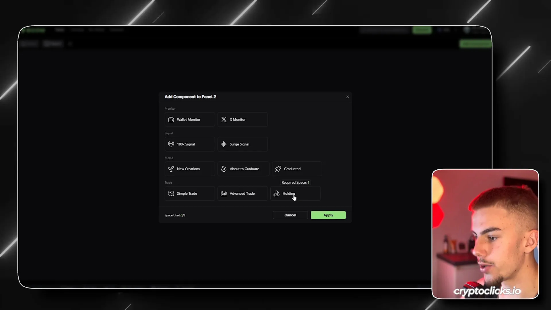 Radar Panel customization with multiple signal monitors