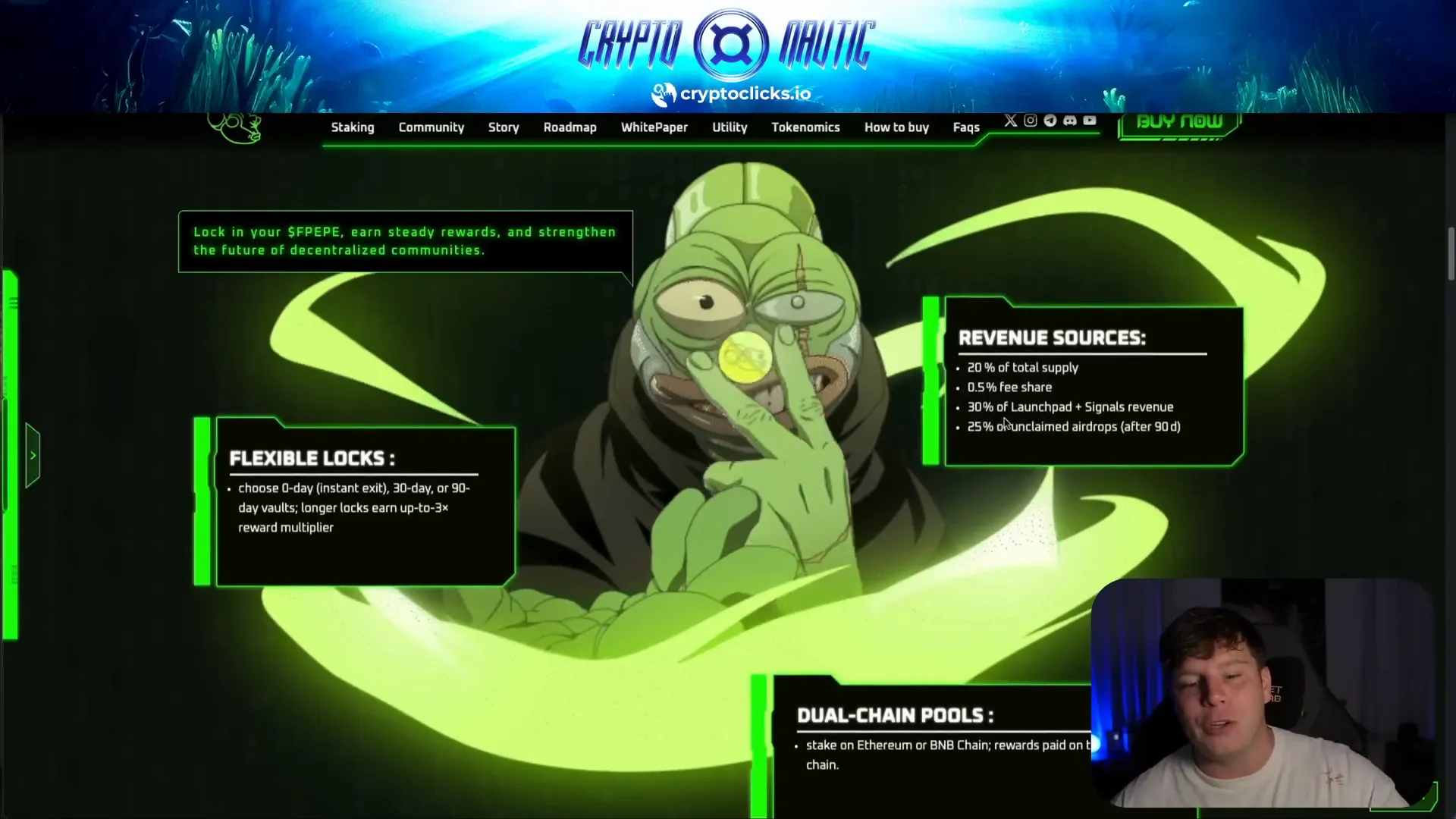 Staking vault and rewards structure of Future Pepe