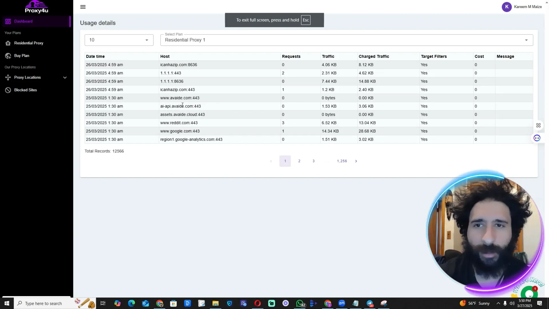 Proxy4U Dashboard Overview