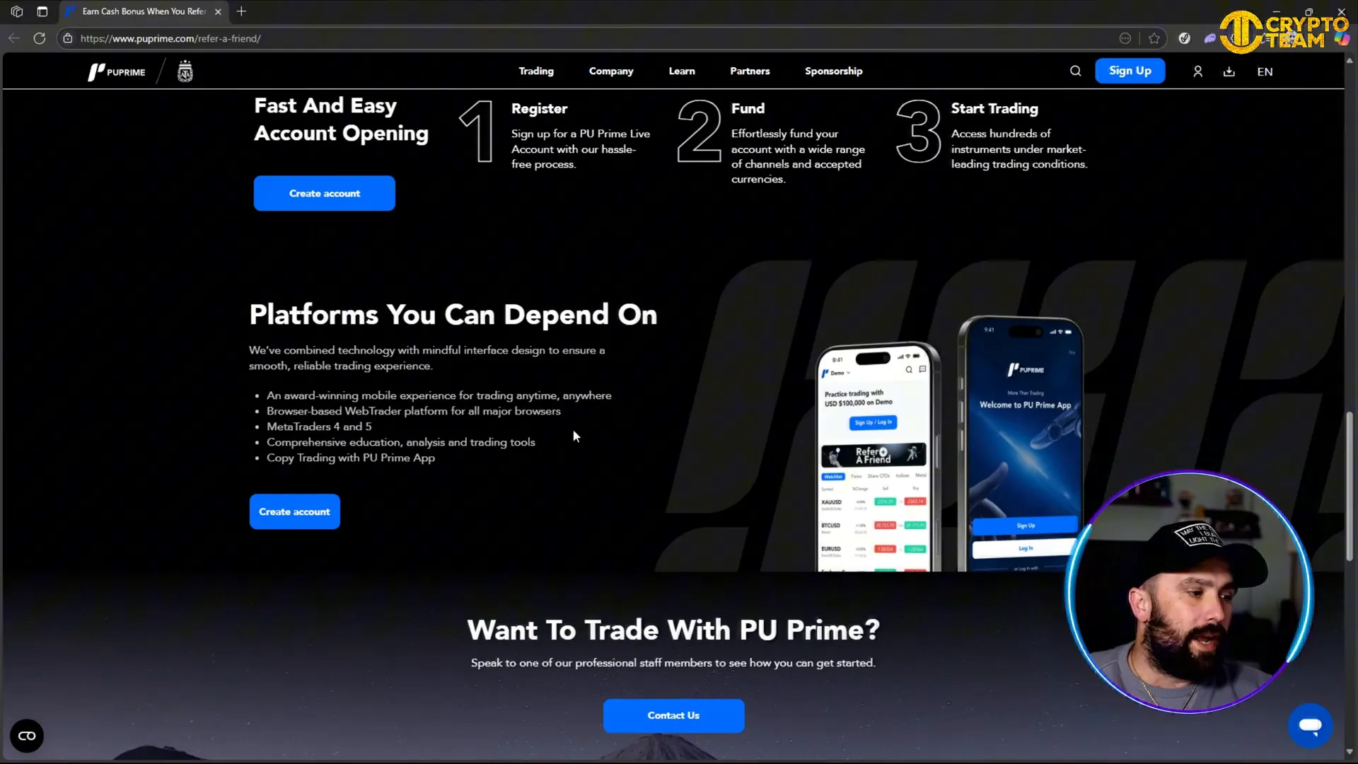 PU Prime mobile app trading interface