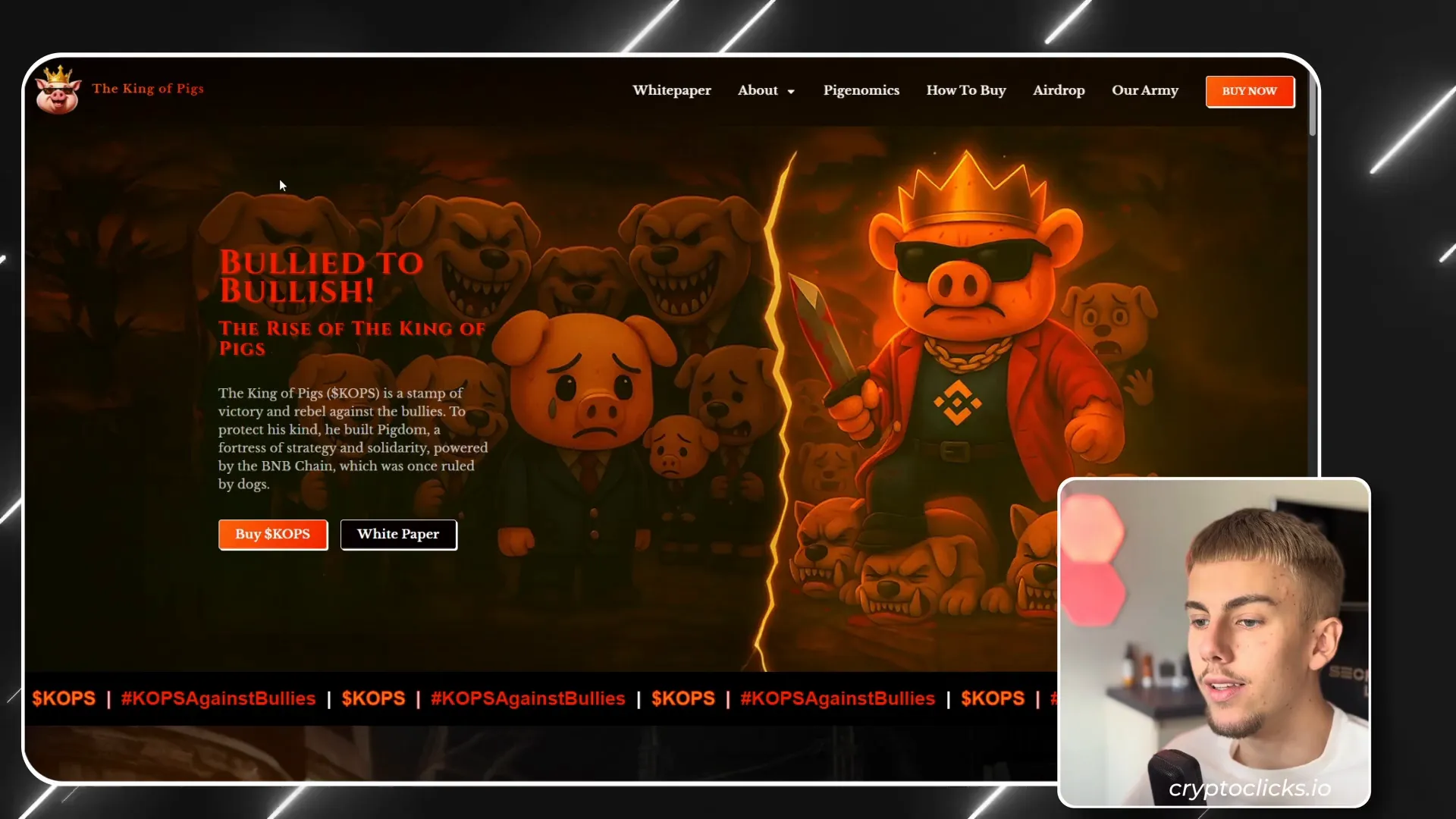 King of Pigs mascot ready to stand up against bullies