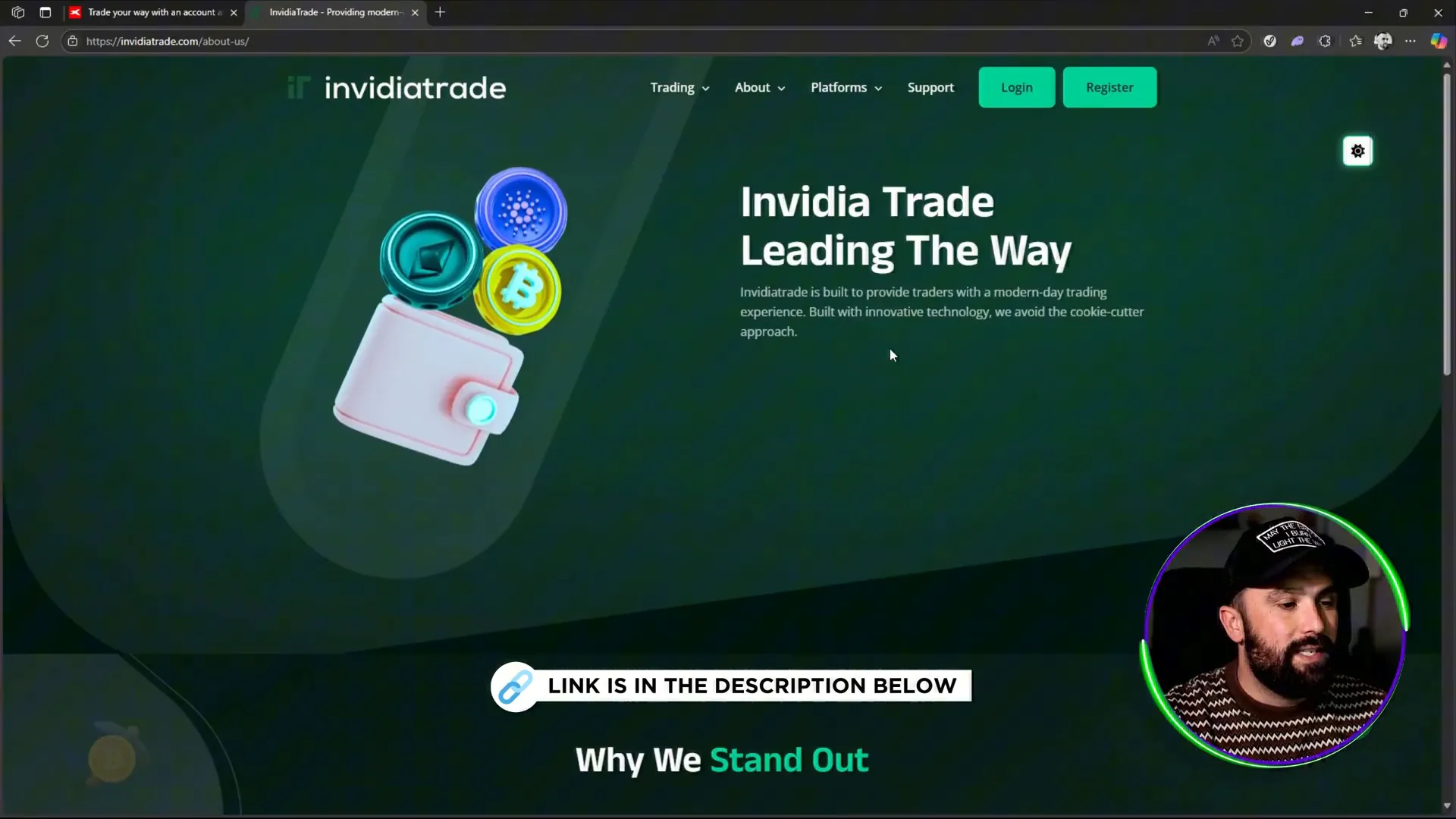 InvidiaTrade clean interface with day and night mode options