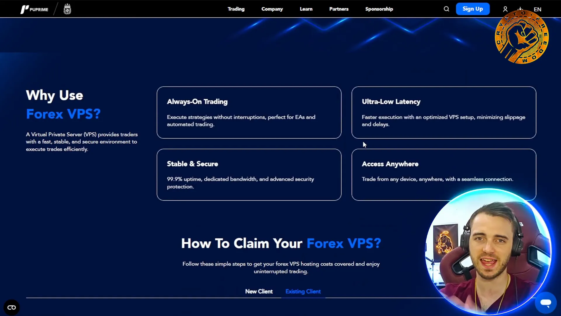 PU Prime trading platform with VPS active