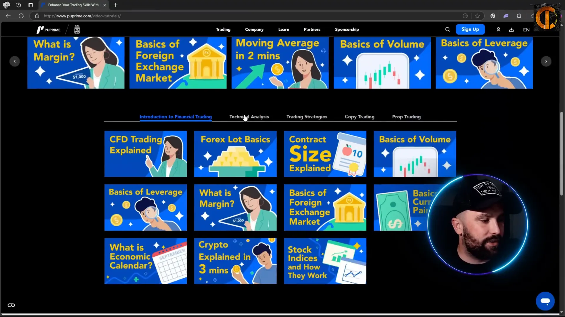 PU Prime Trading Academy video tutorials and quizzes