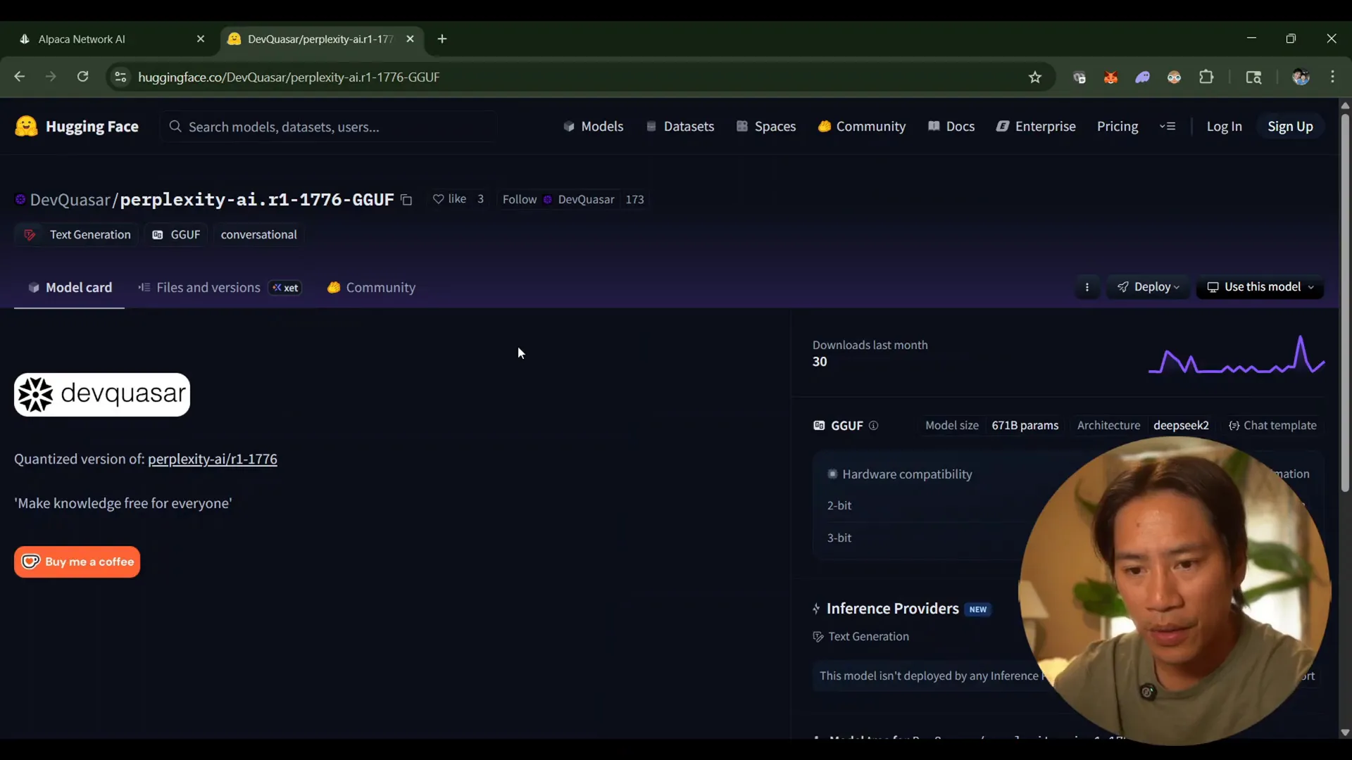 Creating a new AI model token on Alpaka Network’s platform