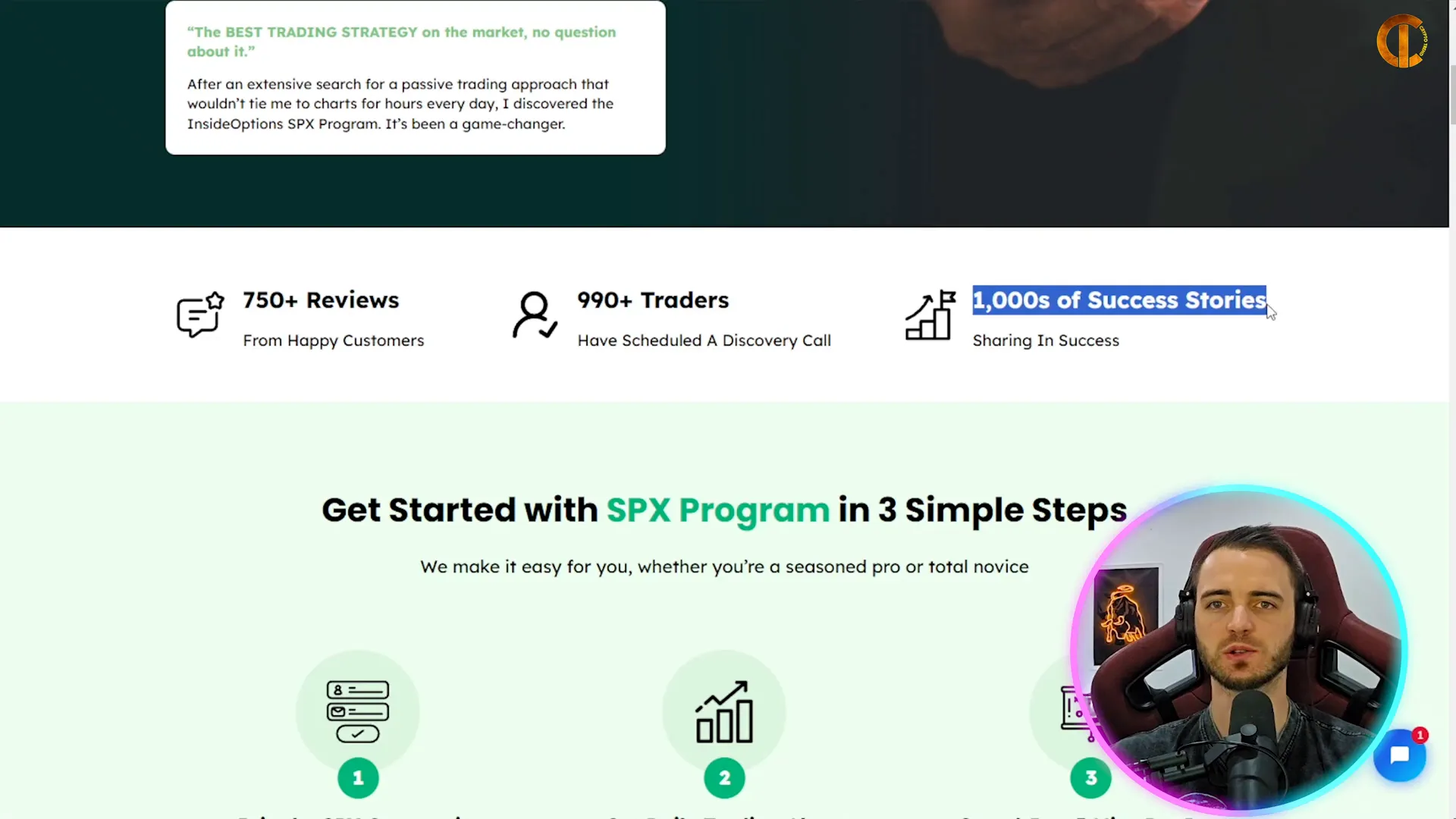 Inside Options trading setup process.