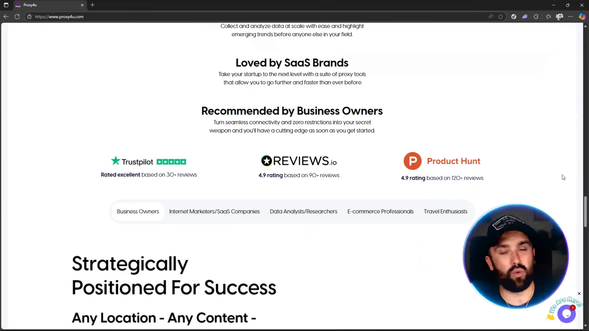 User ratings and reviews for Proxy4U proxy service