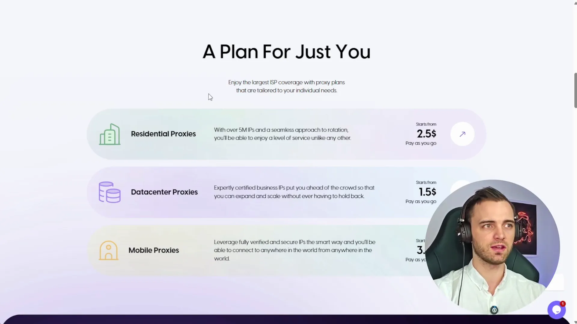 Proxy4u pay-as-you-go pricing model