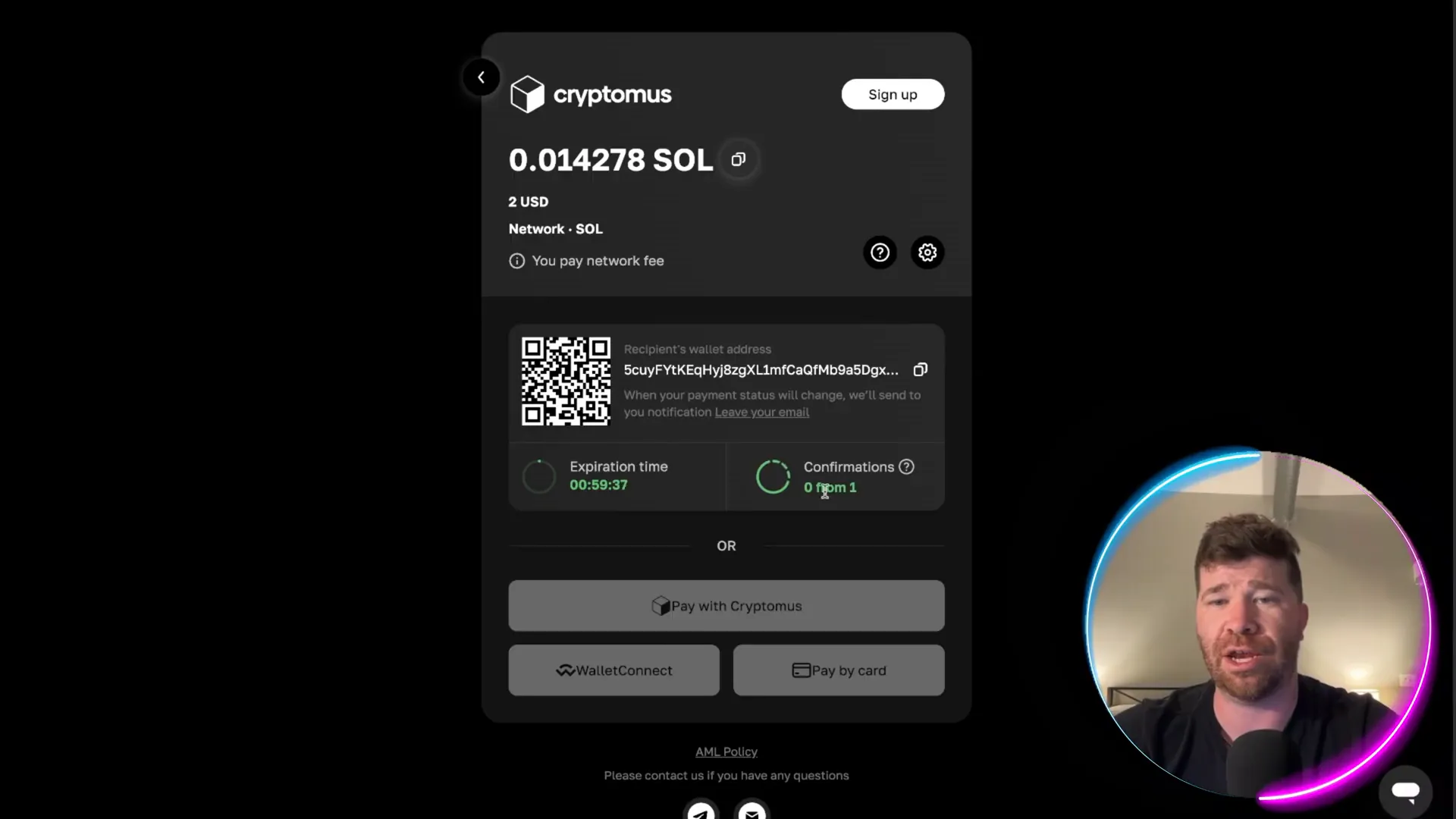 SMMGo payment process with Cryptomus