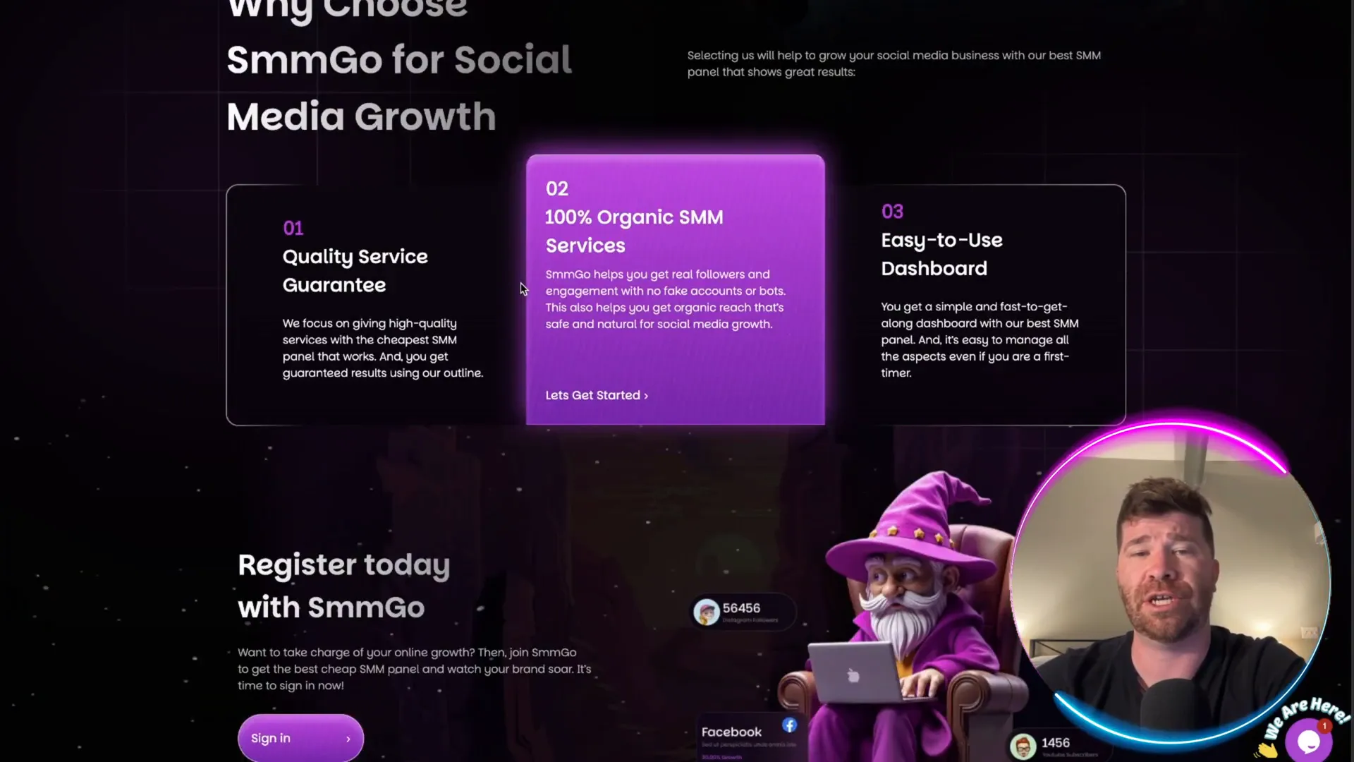 SMMGo dashboard showing platform options