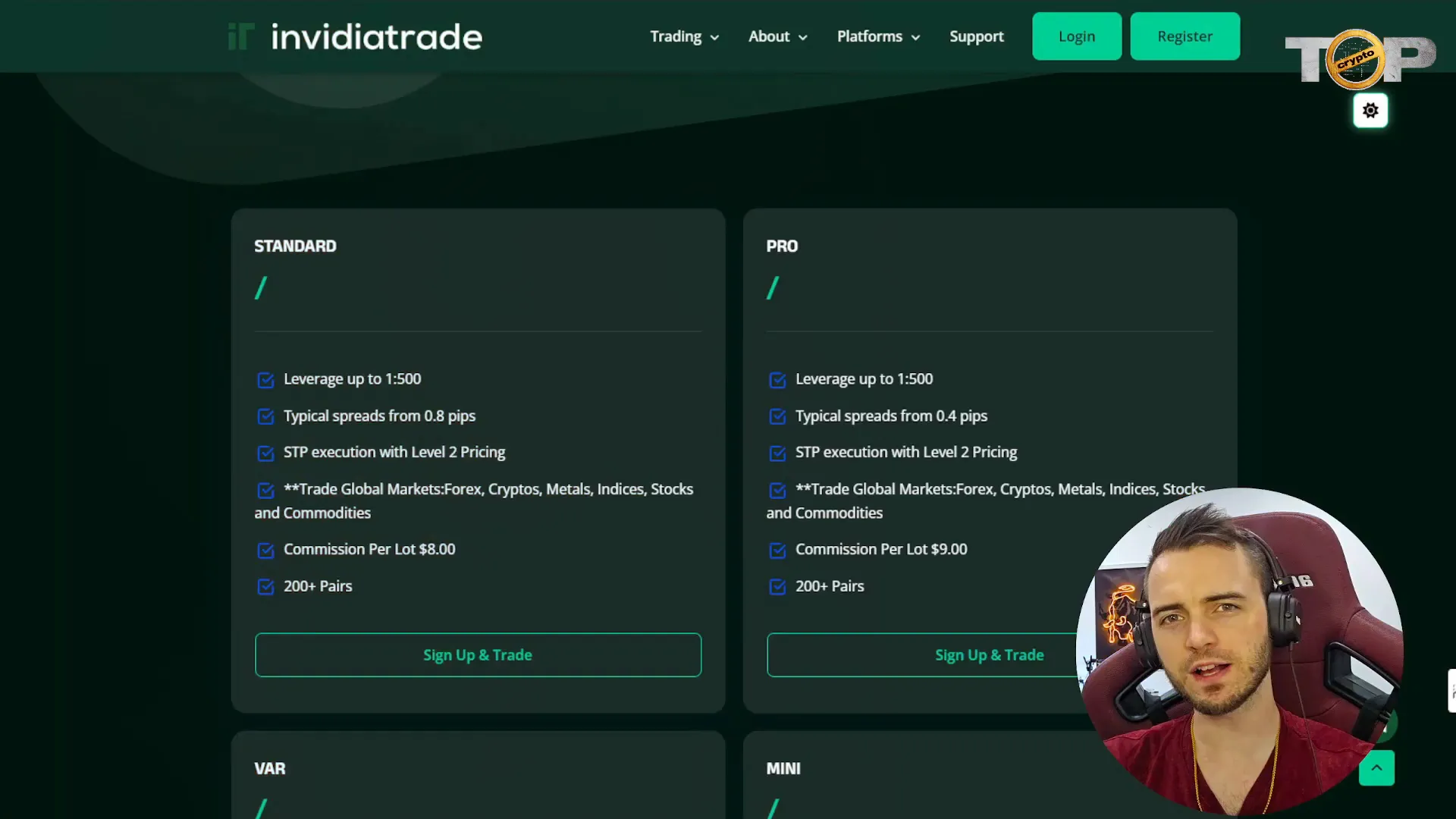 Comparison of spreads between InvidiaTrade and Saxo Broker