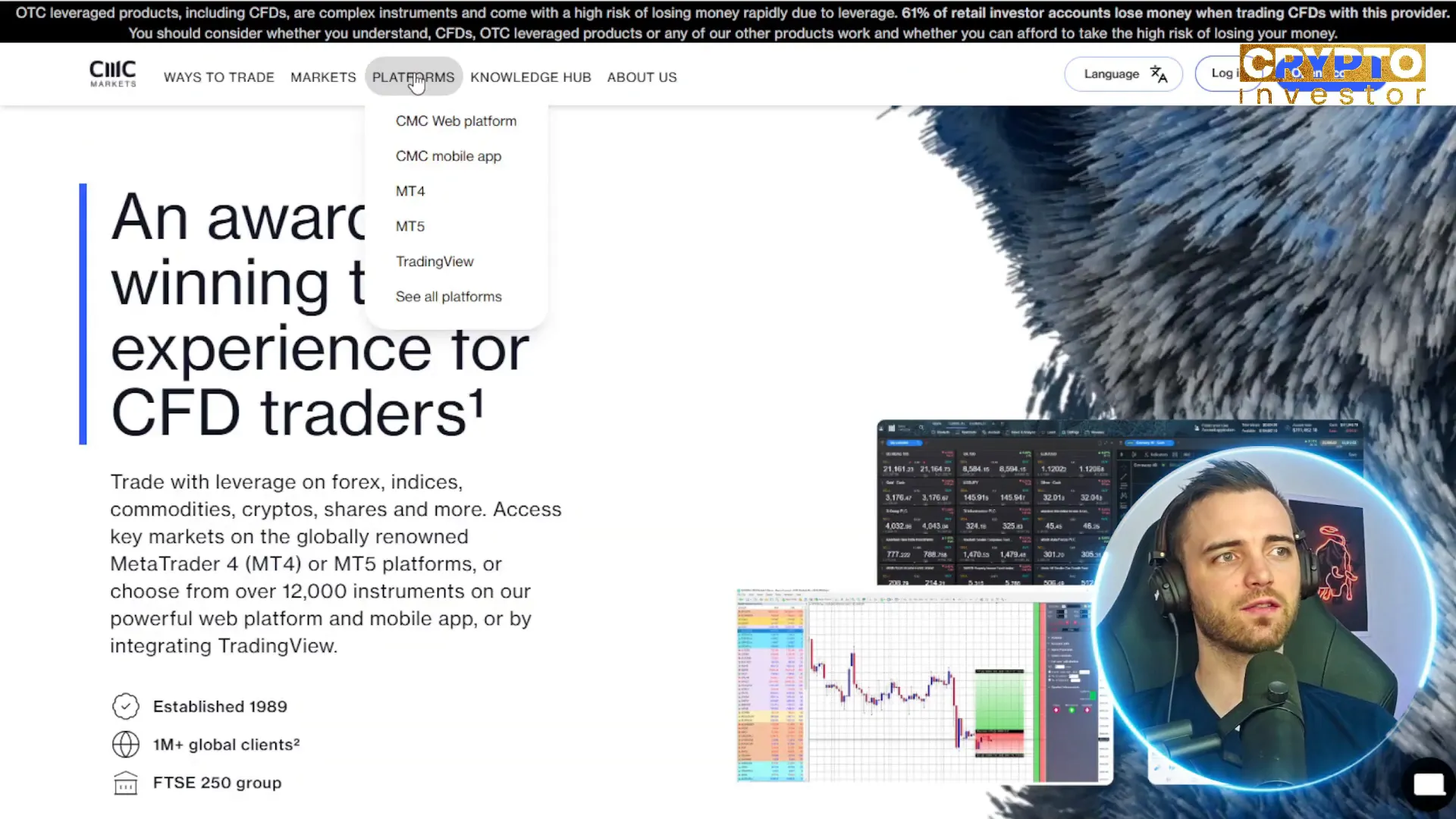 Trading platforms supported by InvidiaTrade and CMC Markets