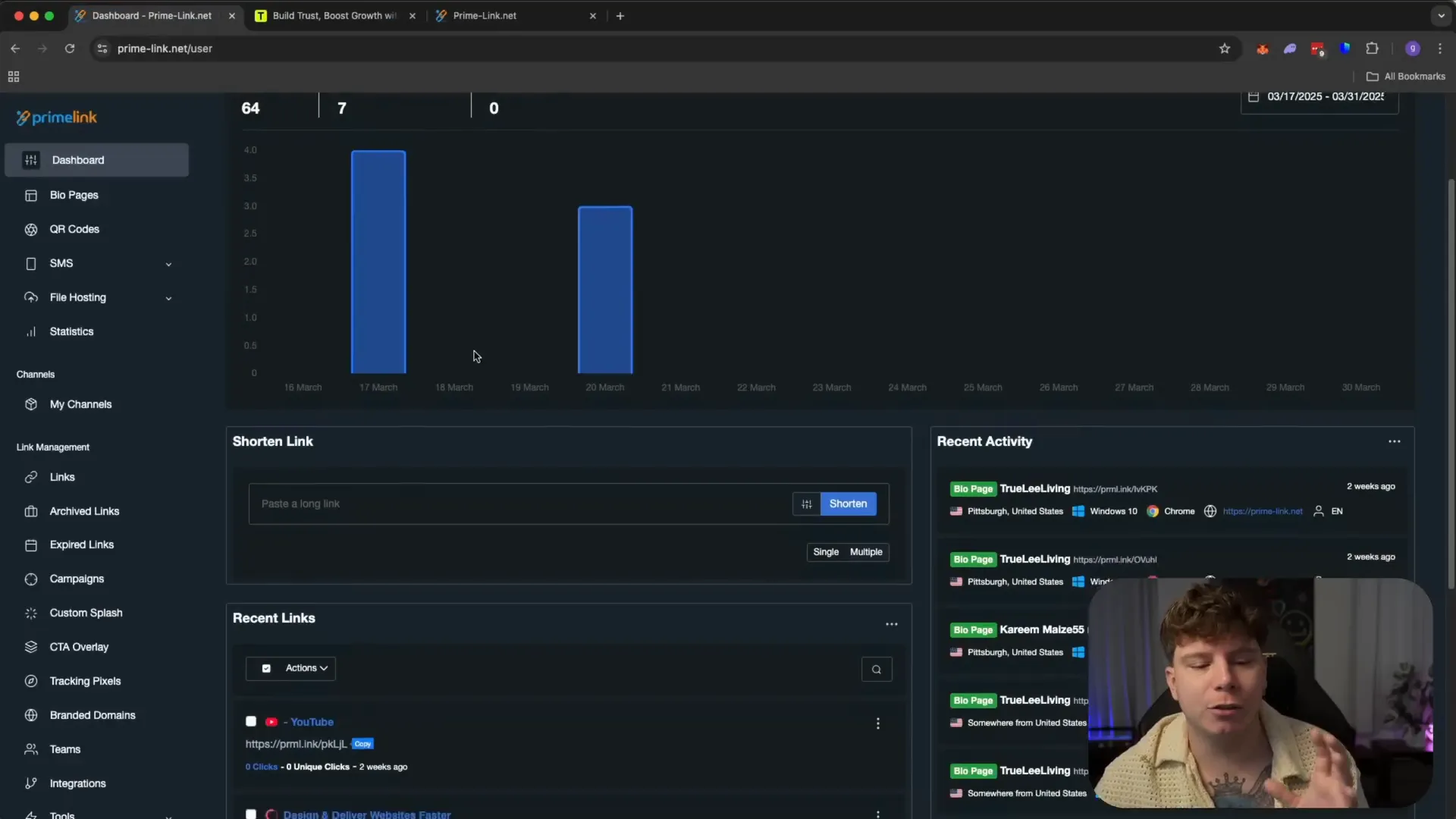 PrimeLink dashboard overview