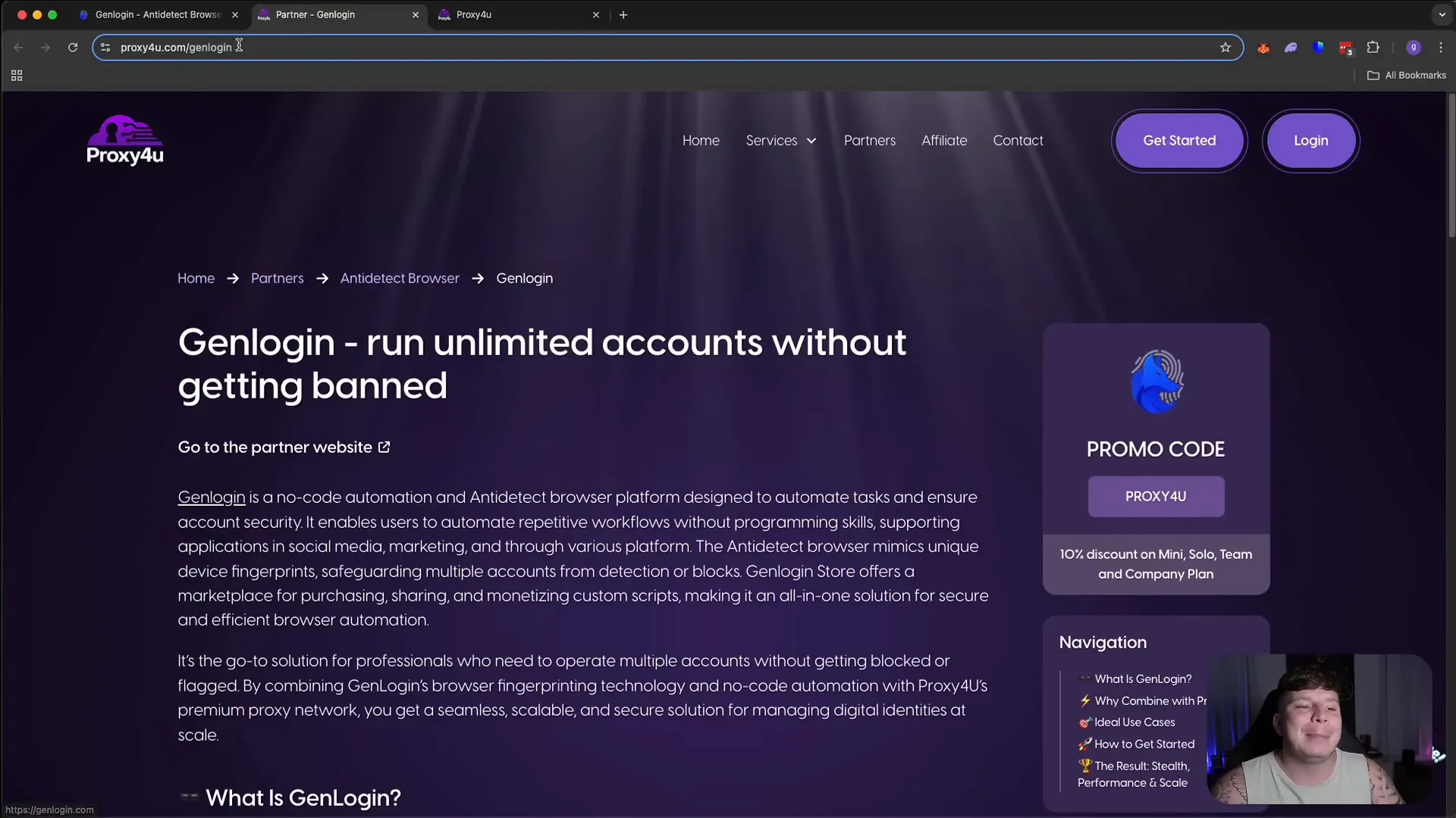 Call to action for using Proxy4u and GenLogin with discount offer
