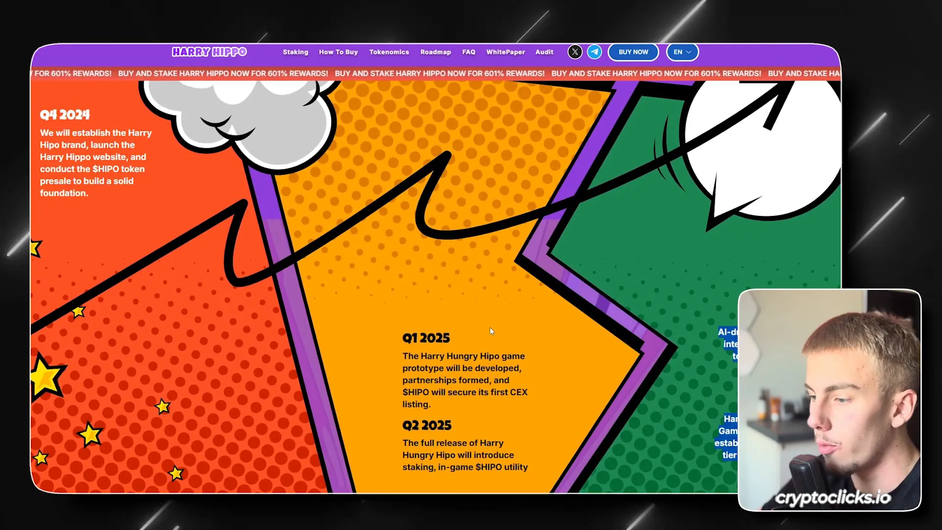 Harry Hippo roadmap showing milestones from 2024 to 2025
