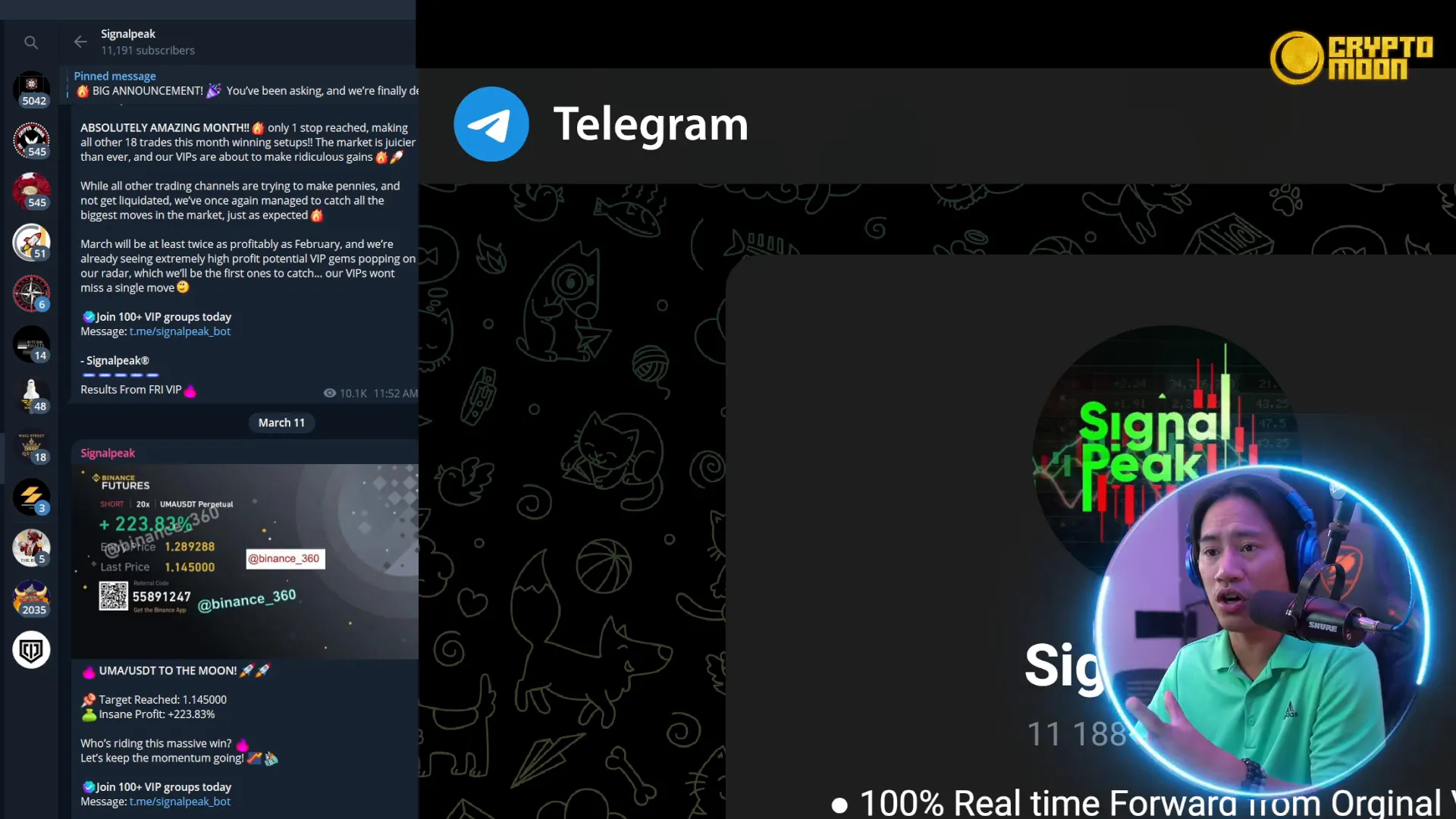 Types of Signals from Signal Peak