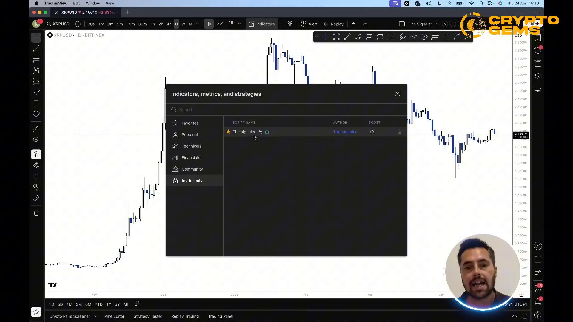 Setting up The Signaler indicator on TradingView with Heikin Ashi candles