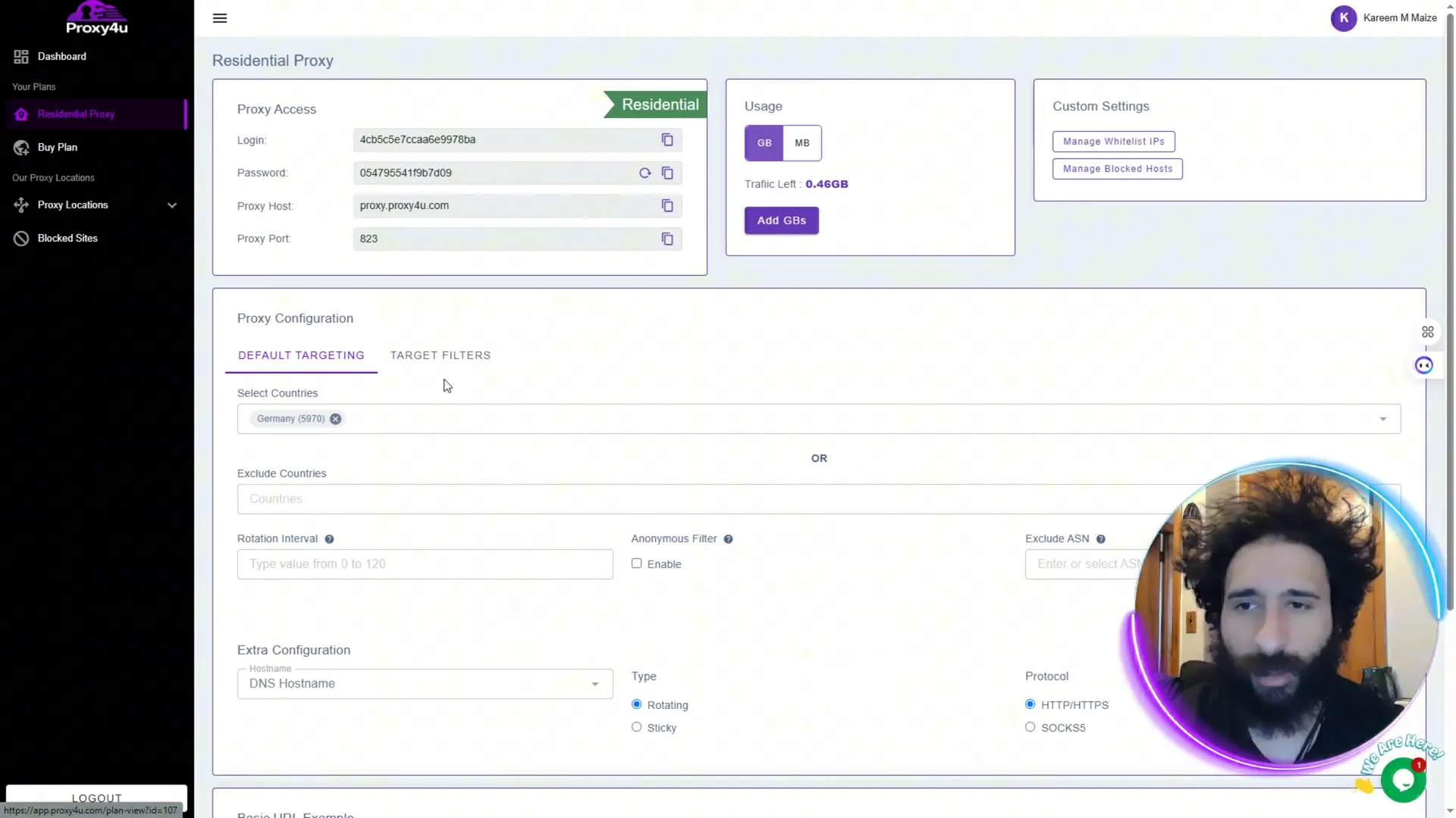 Proxy4U back office overview