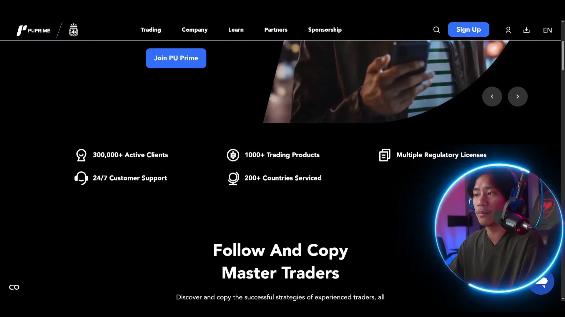 Pu Prime multiple copy trading modes interface