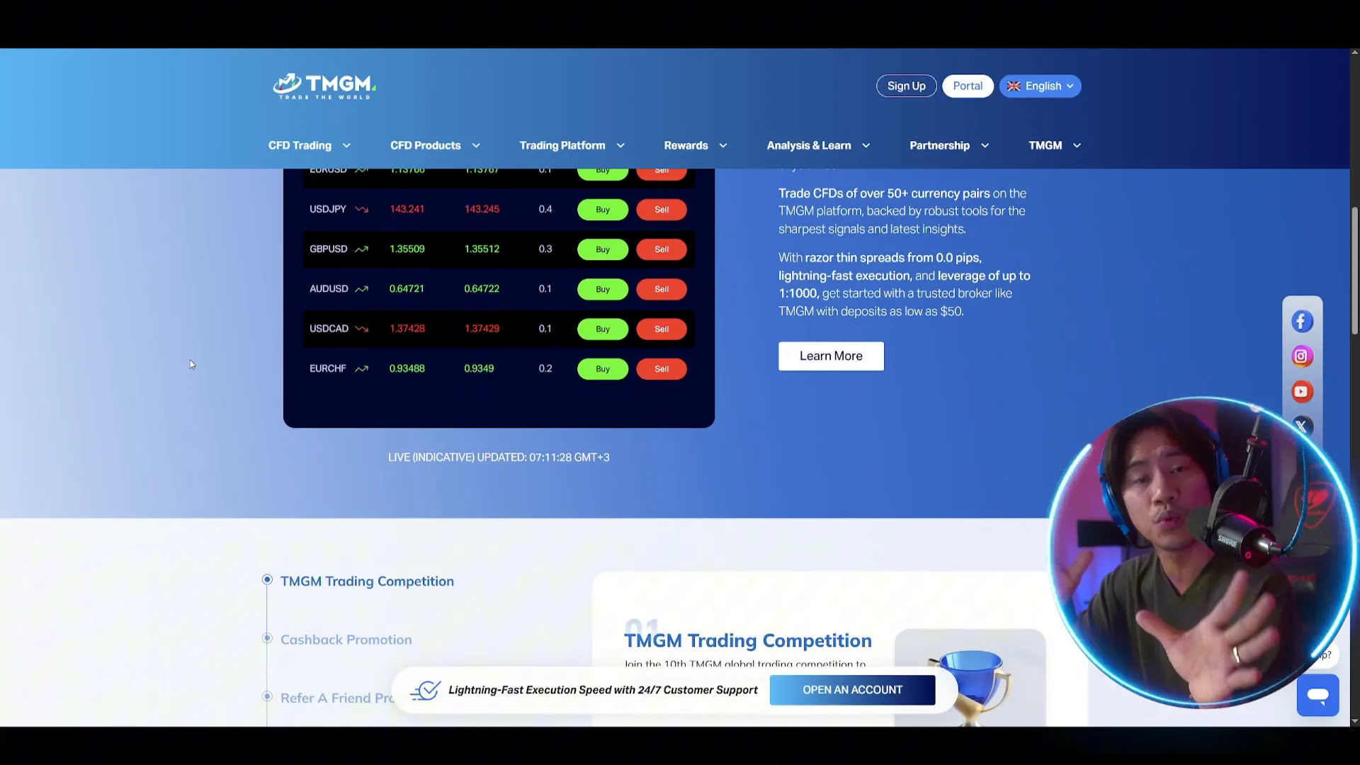 TMGM website snapshot for comparison