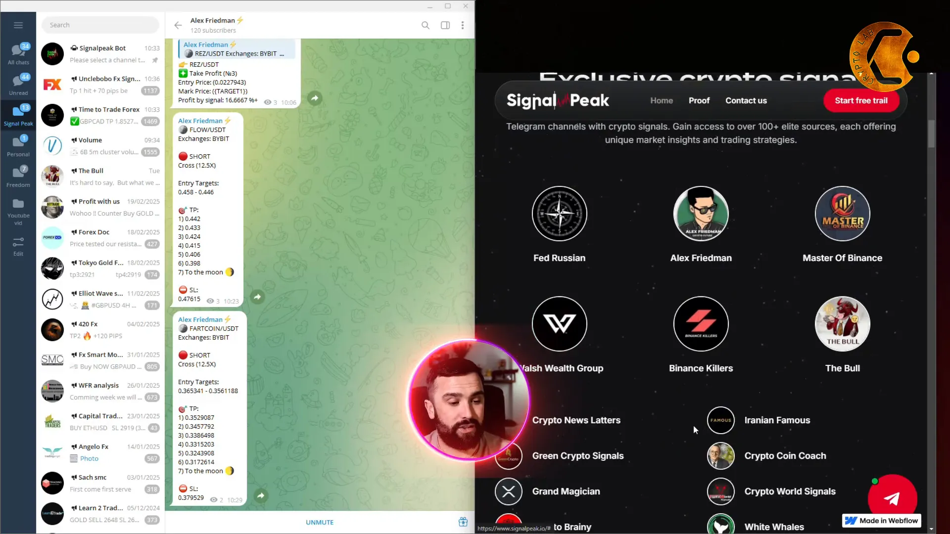 Overview of SignalPeak channels
