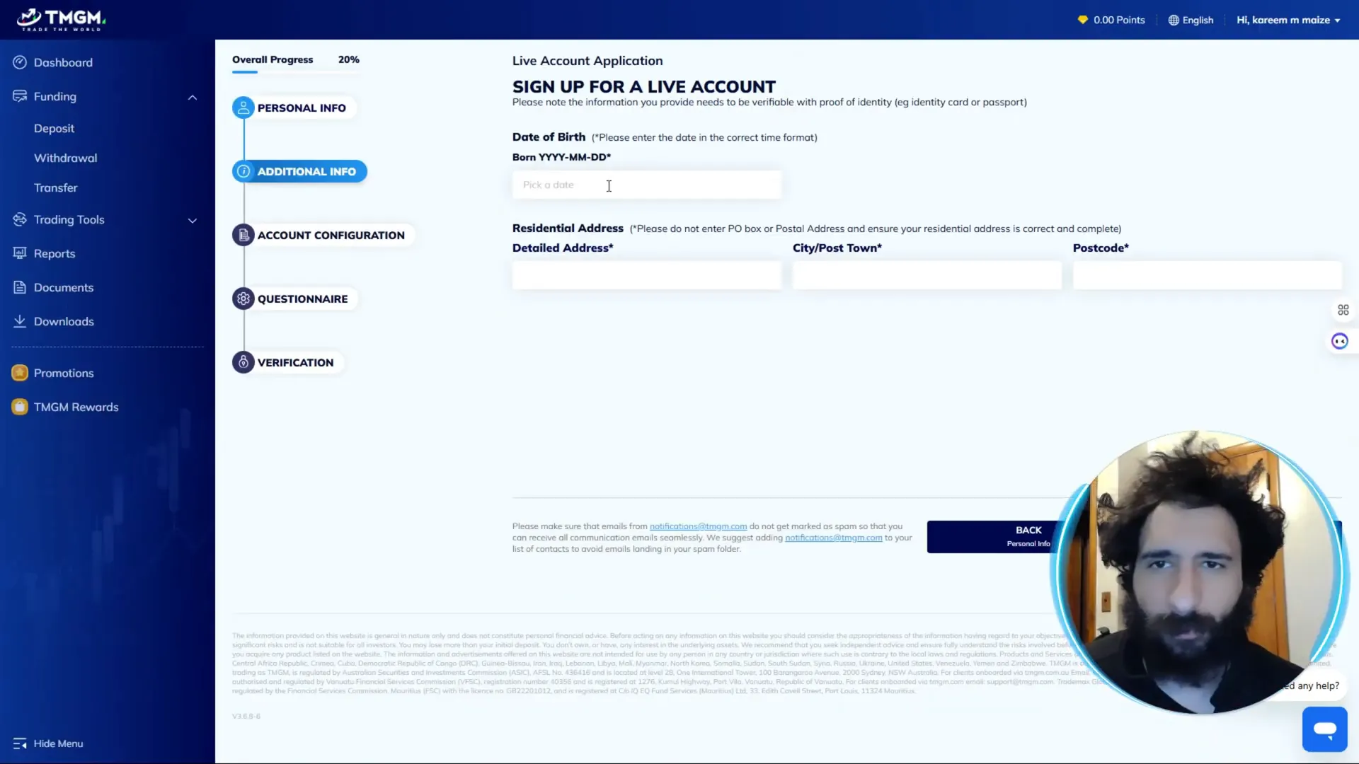 TMGM Registration Process