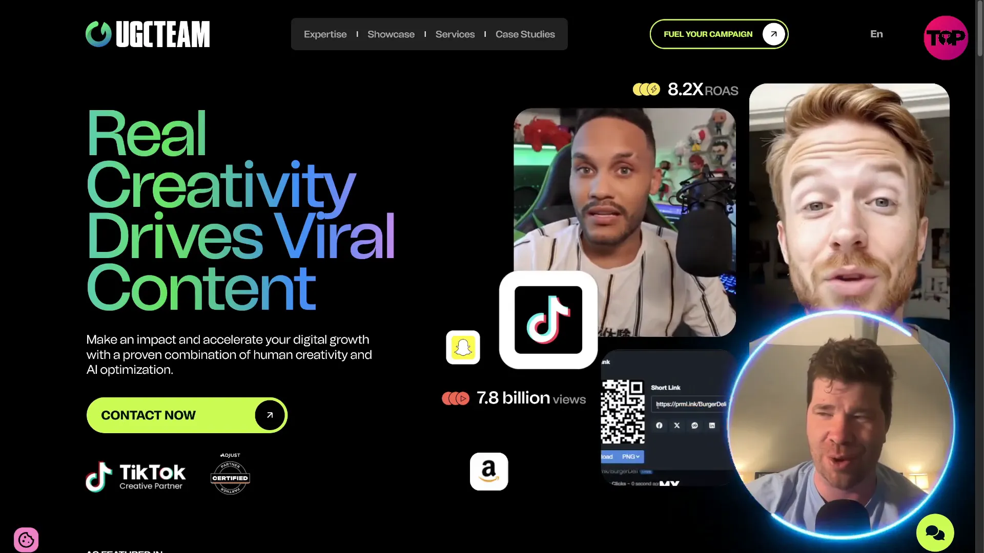 UGC Team landing page headline