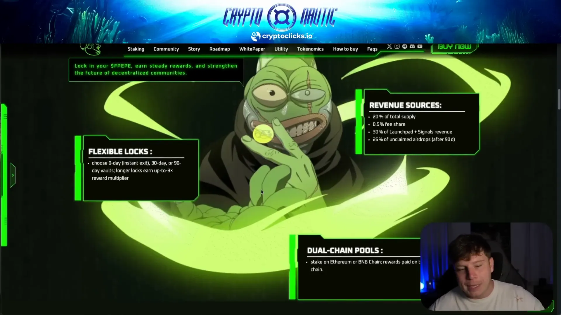 Future Pepe staking vault interface