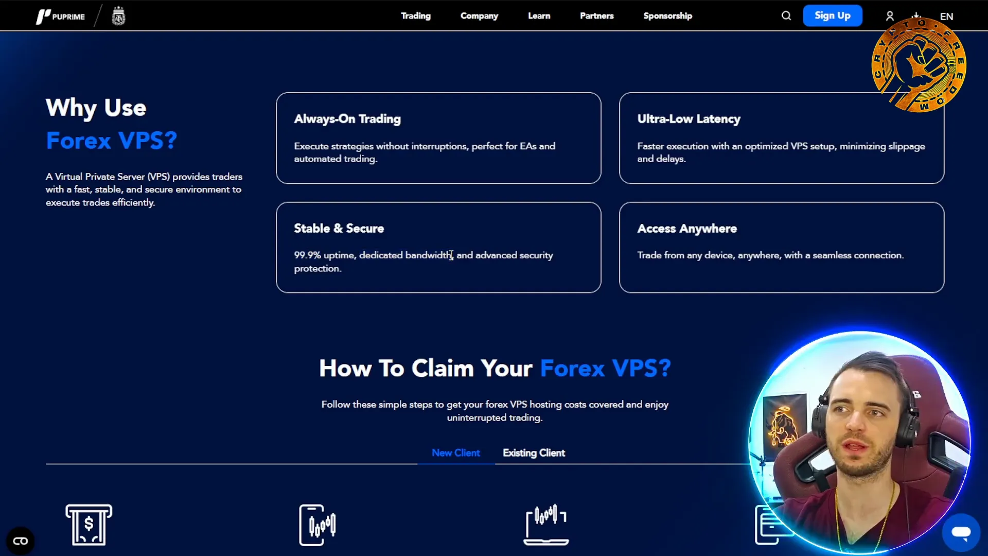 PU Prime Forex VPS uptime and security features