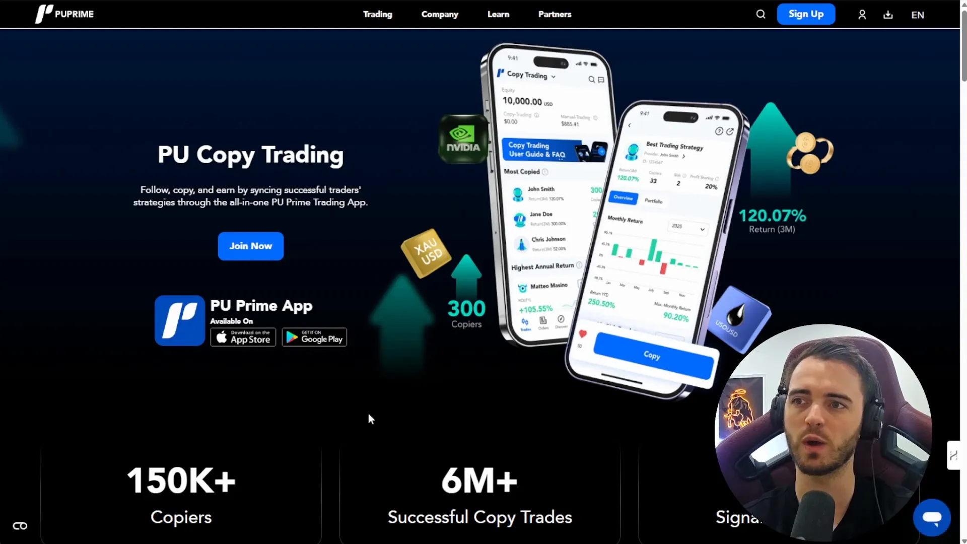PU Prime trading platforms including copy trading feature