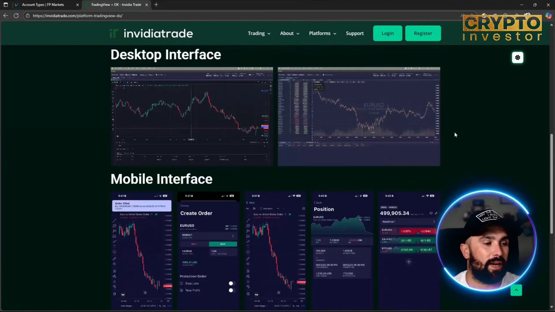 Invidia Trade TradingView integration showing desktop chart interface