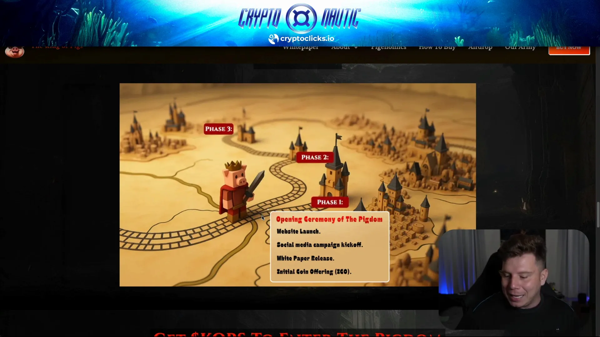 King of Pigs roadmap showcasing future phases and community benefits