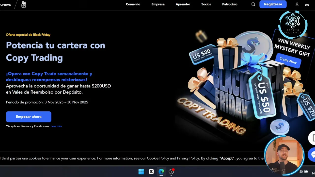 Banner PU Prime Black Friday Copy Trading con Mystery Boxes y vales promocionales