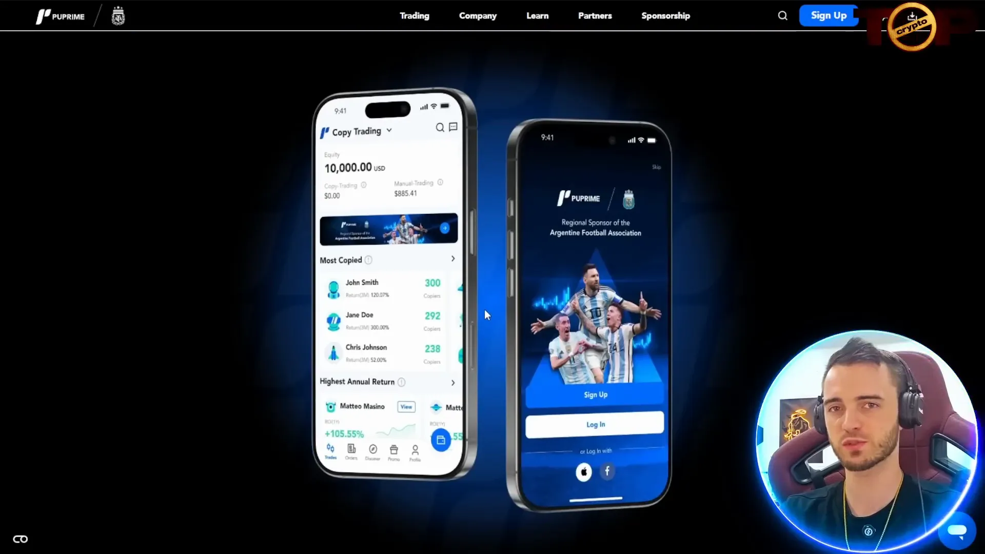 PU Prime copy trading feature interface