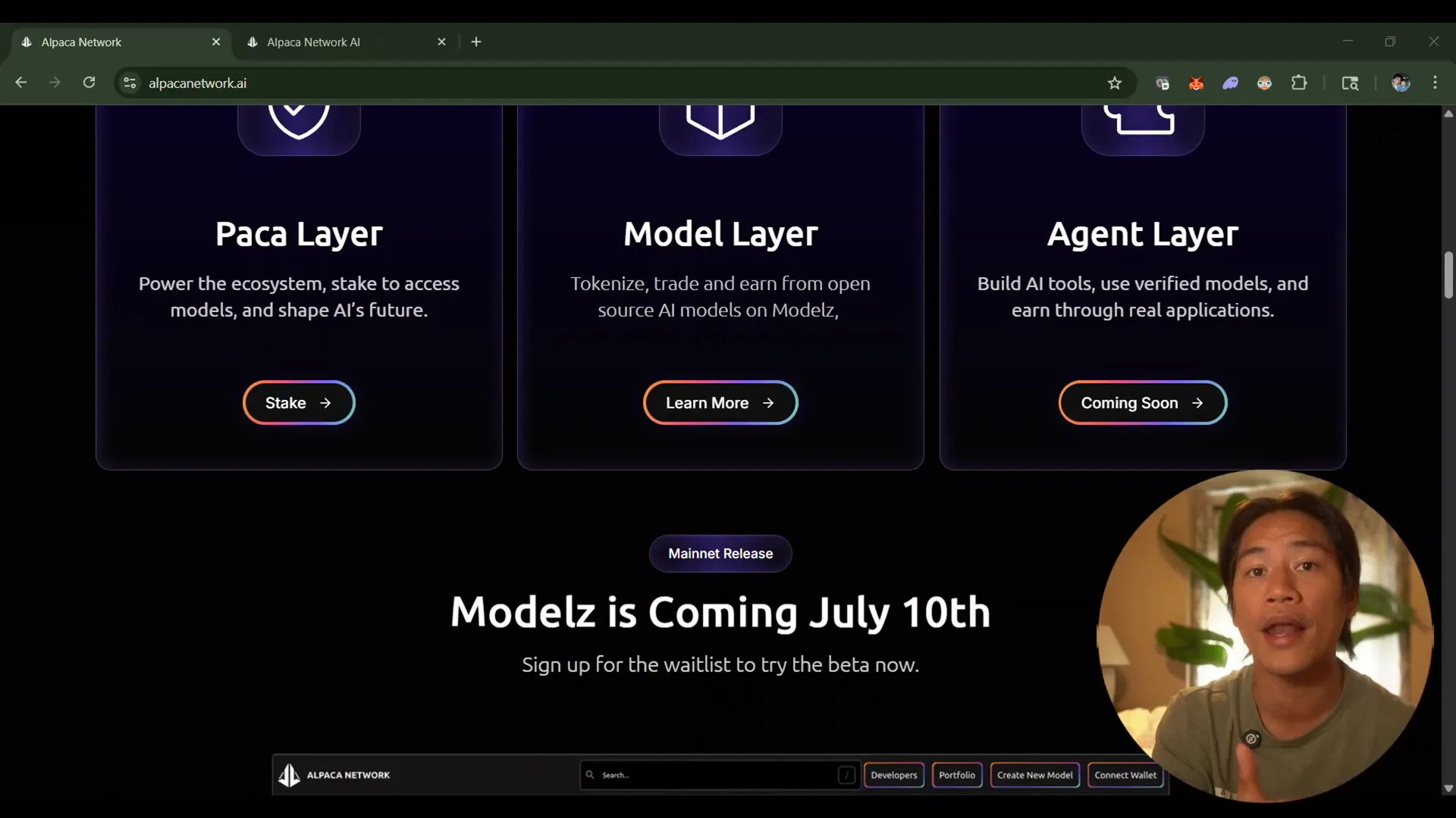 Alpaca Network three-layer architecture explained