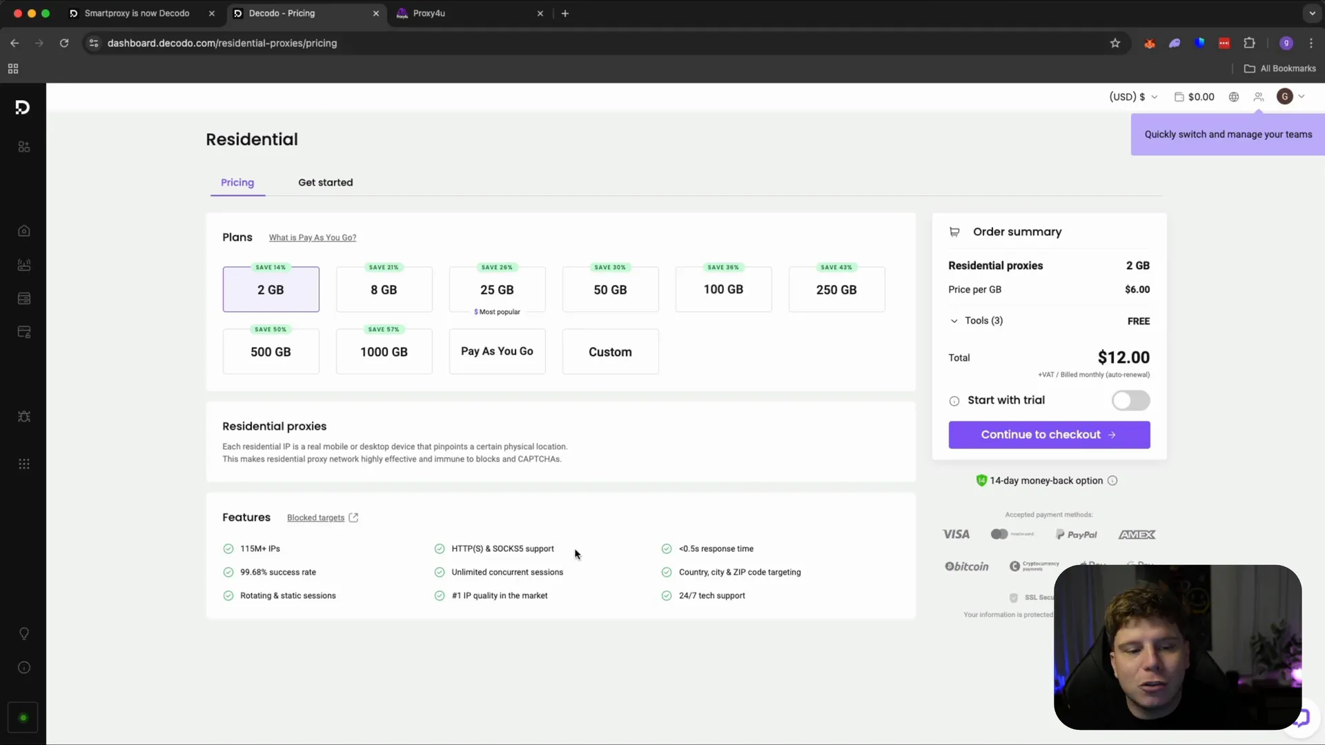 Proxy4u pay as you go pricing and user reviews