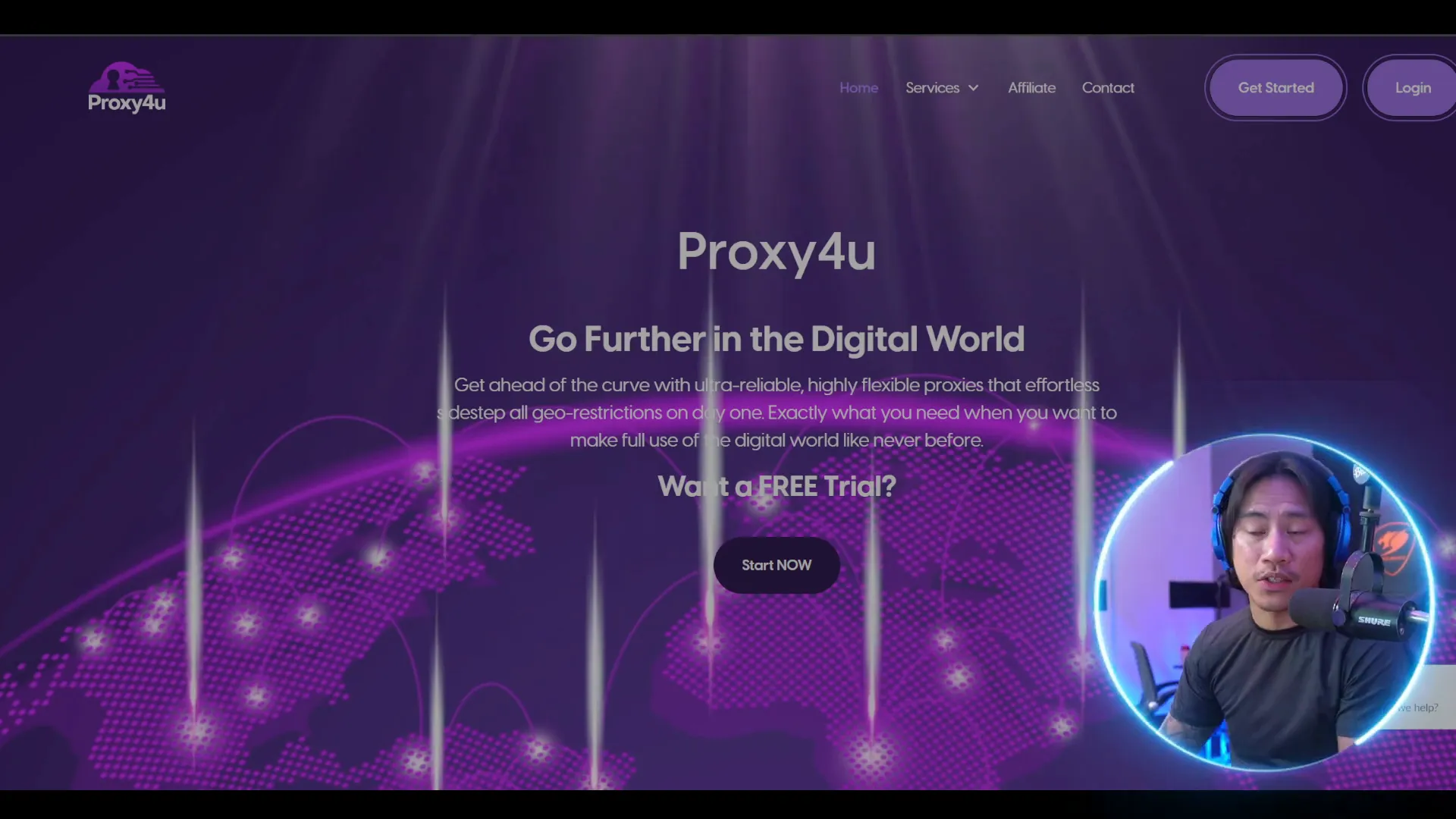 Landing page of Proxy4U
