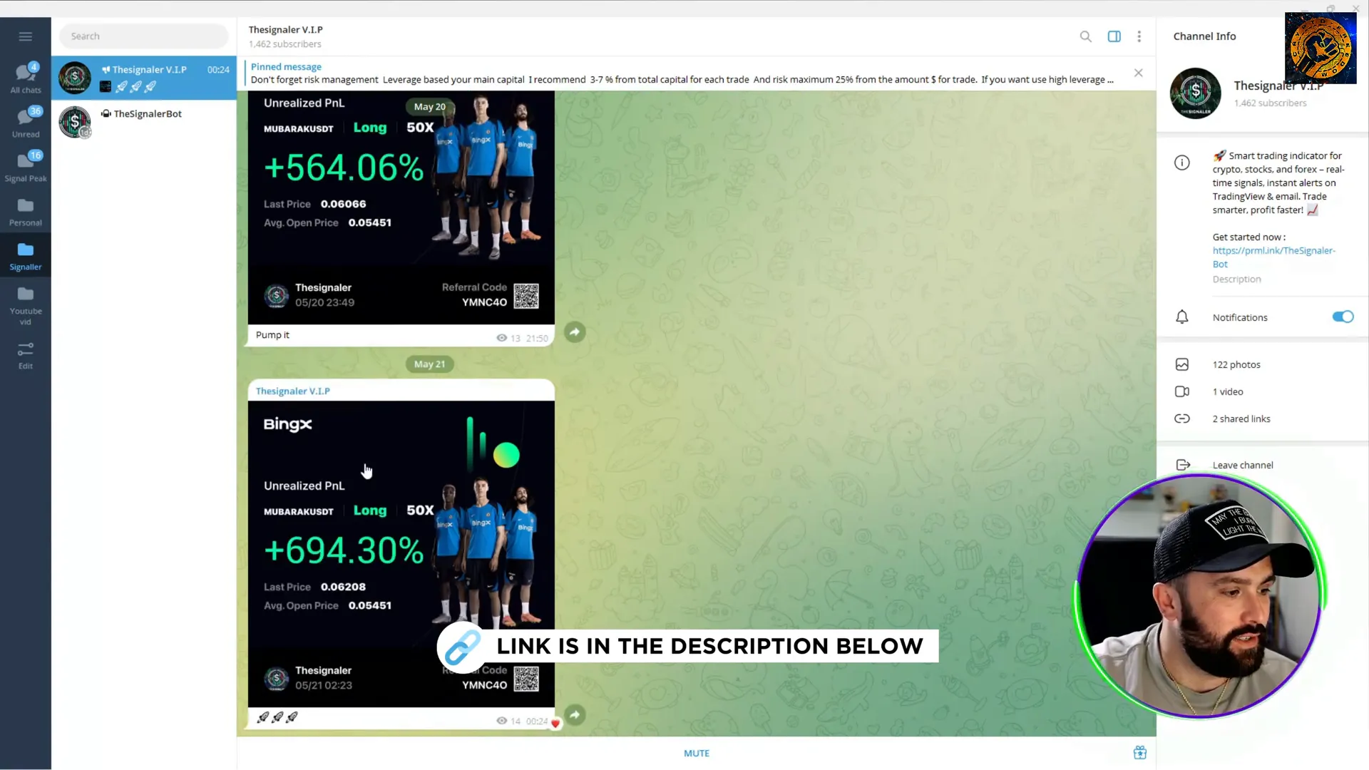 VIP Signal Group profit results and trade details