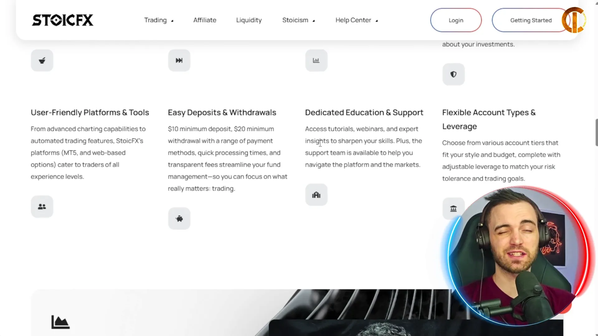 StoicFX minimum deposit and demo account options