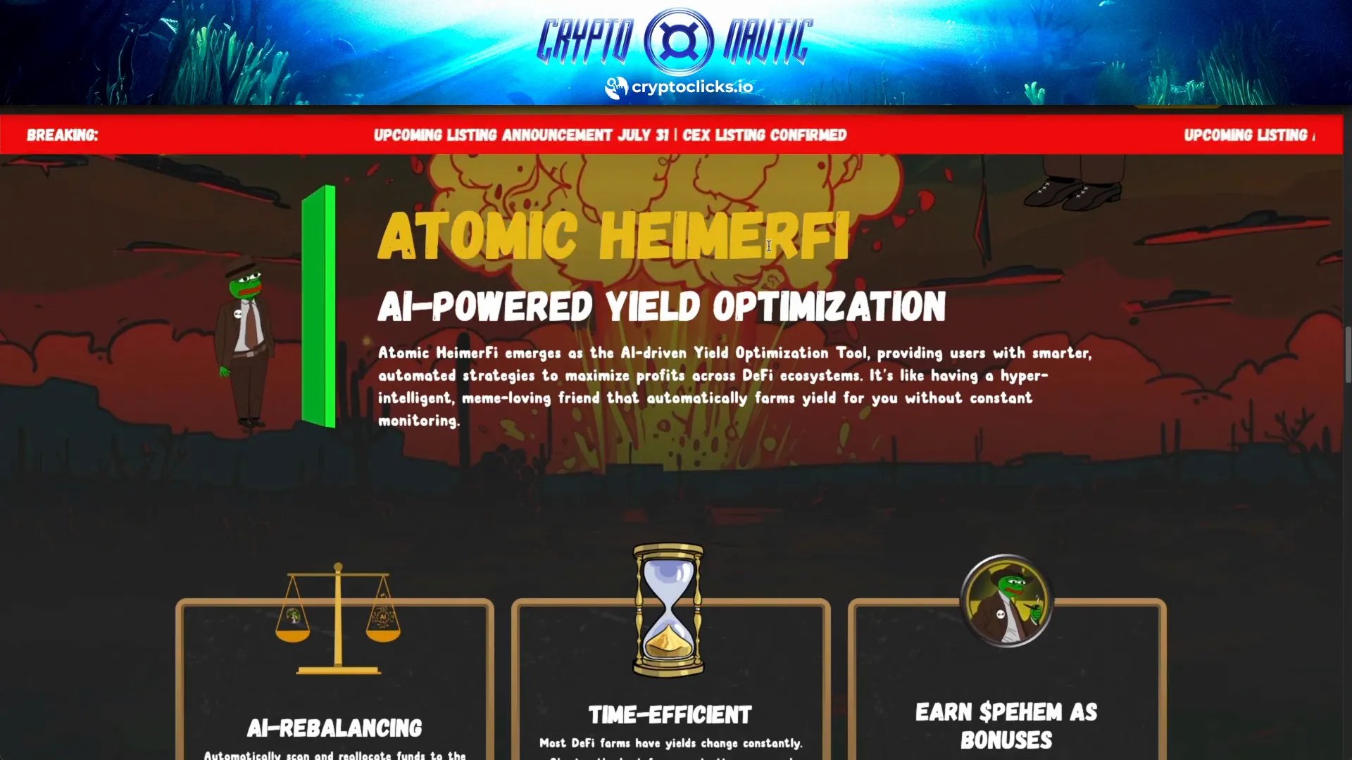 Atomic Hymerfi AI-driven yield optimization dashboard