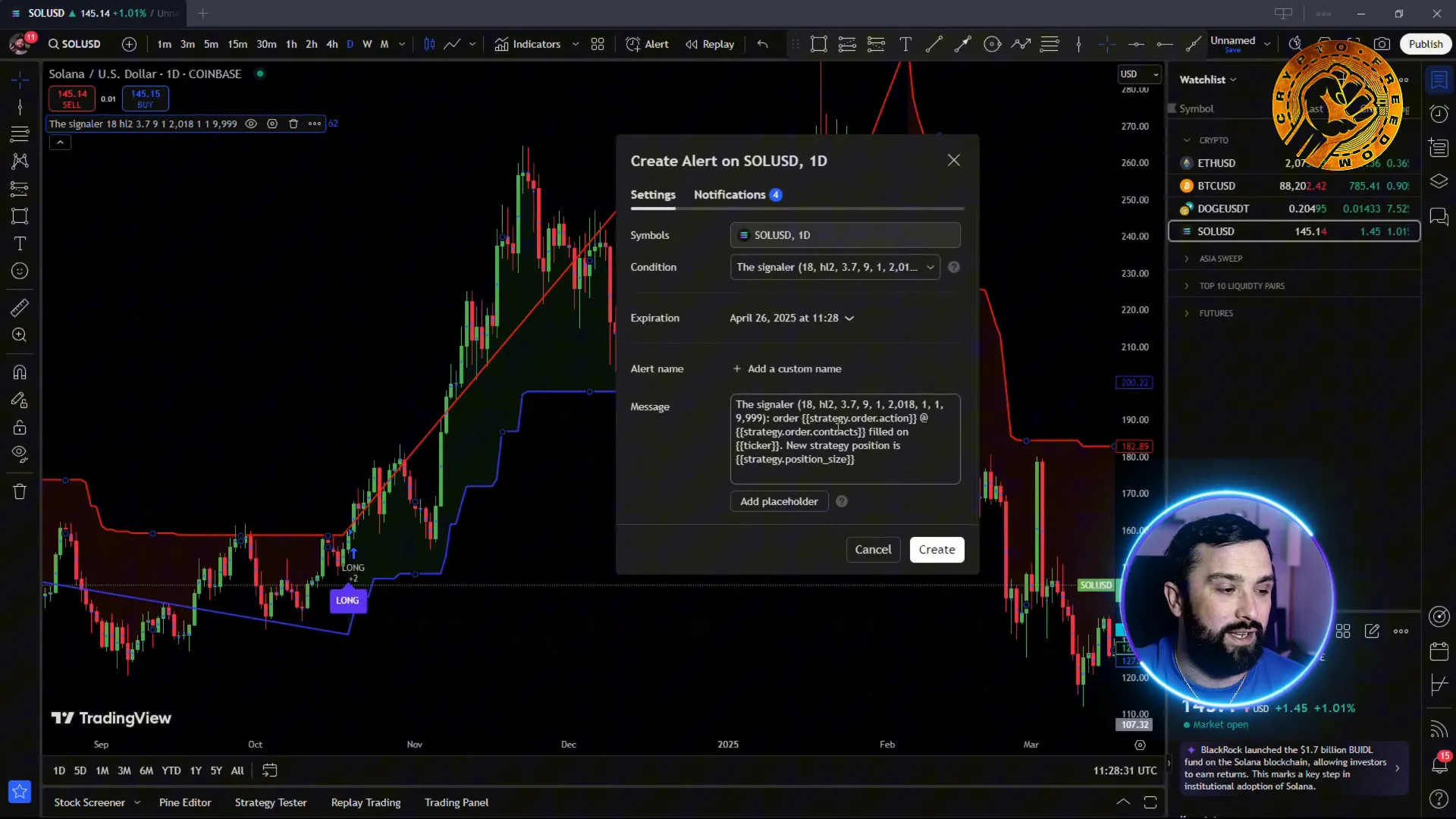 Setting up alerts on TradingView