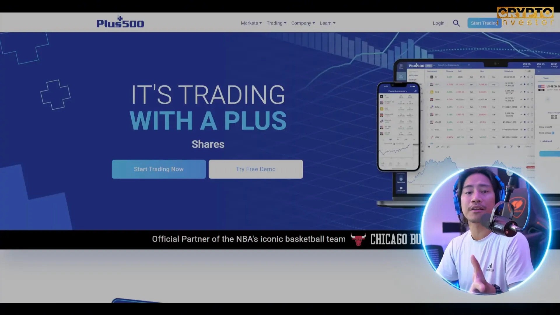 Landing pages of PU Prime and Plus500