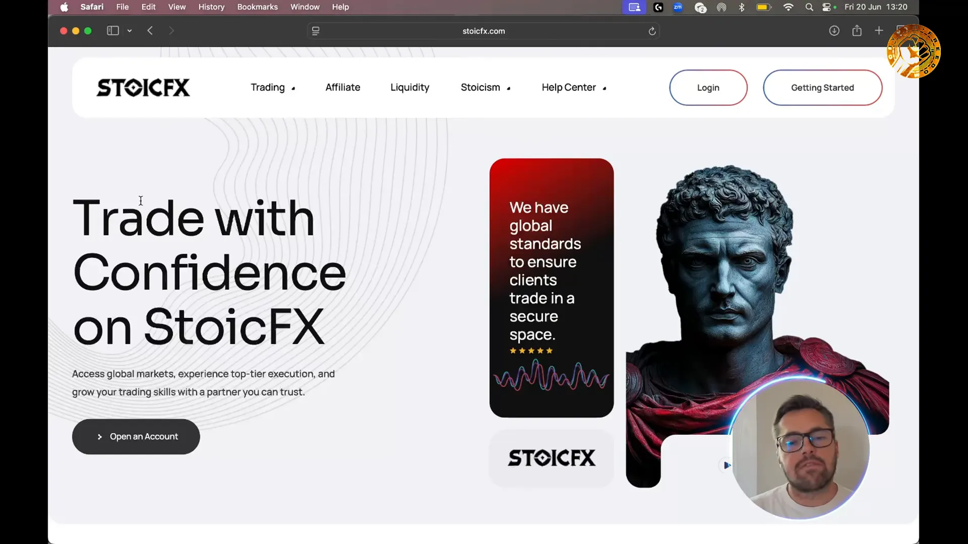 Stoic FX homepage clean website