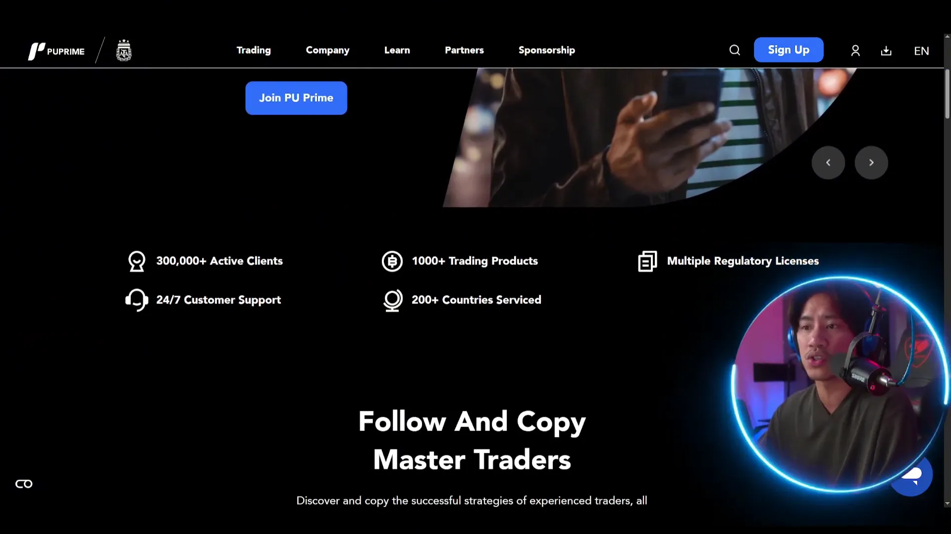Pu Prime multiple copy trading modes interface